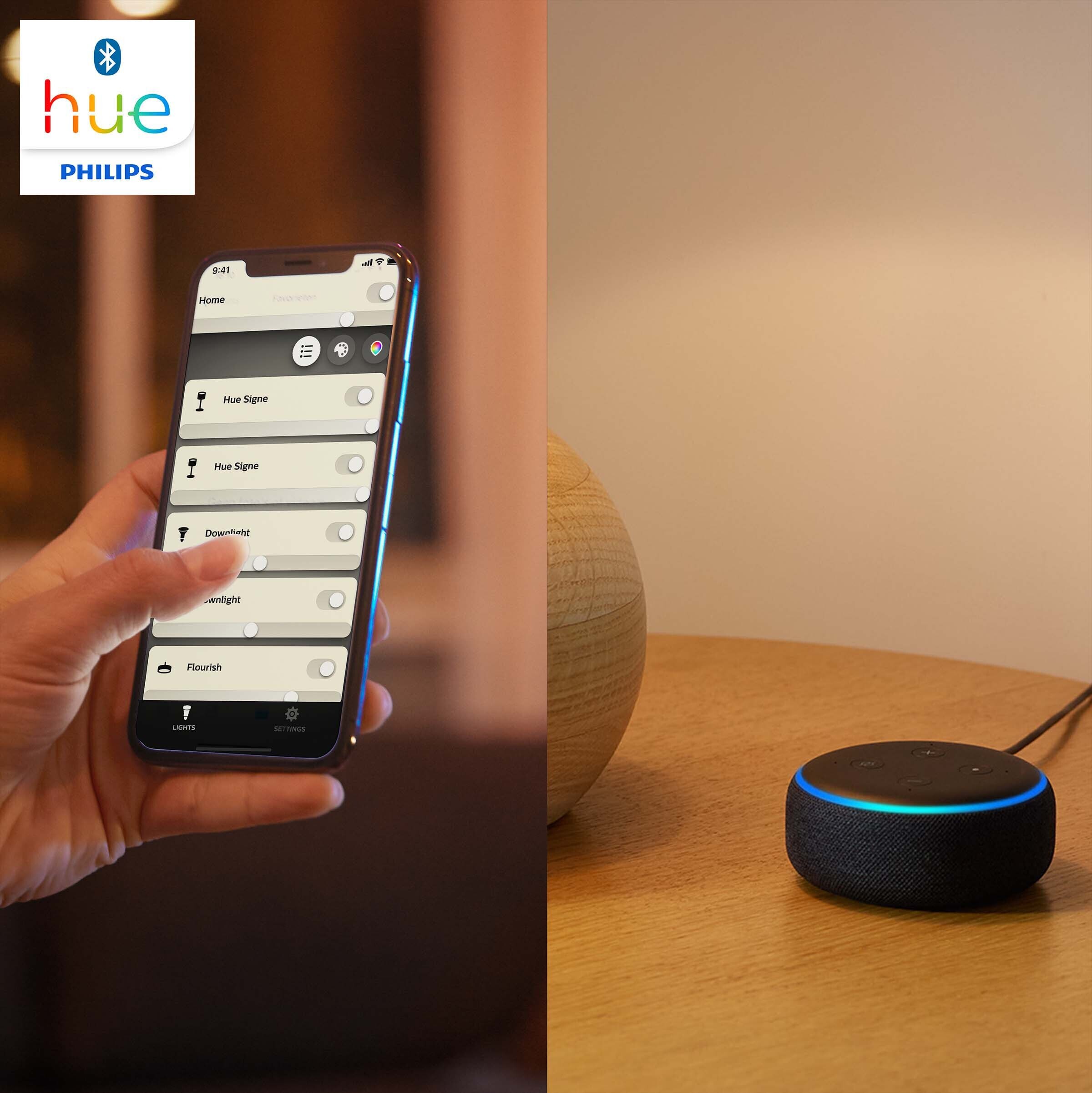 Philips Hue -LED-älylamppu, BT, White, E14, 470 lm, mainoslamppu pyöreä, 2 kpl pakkaus
