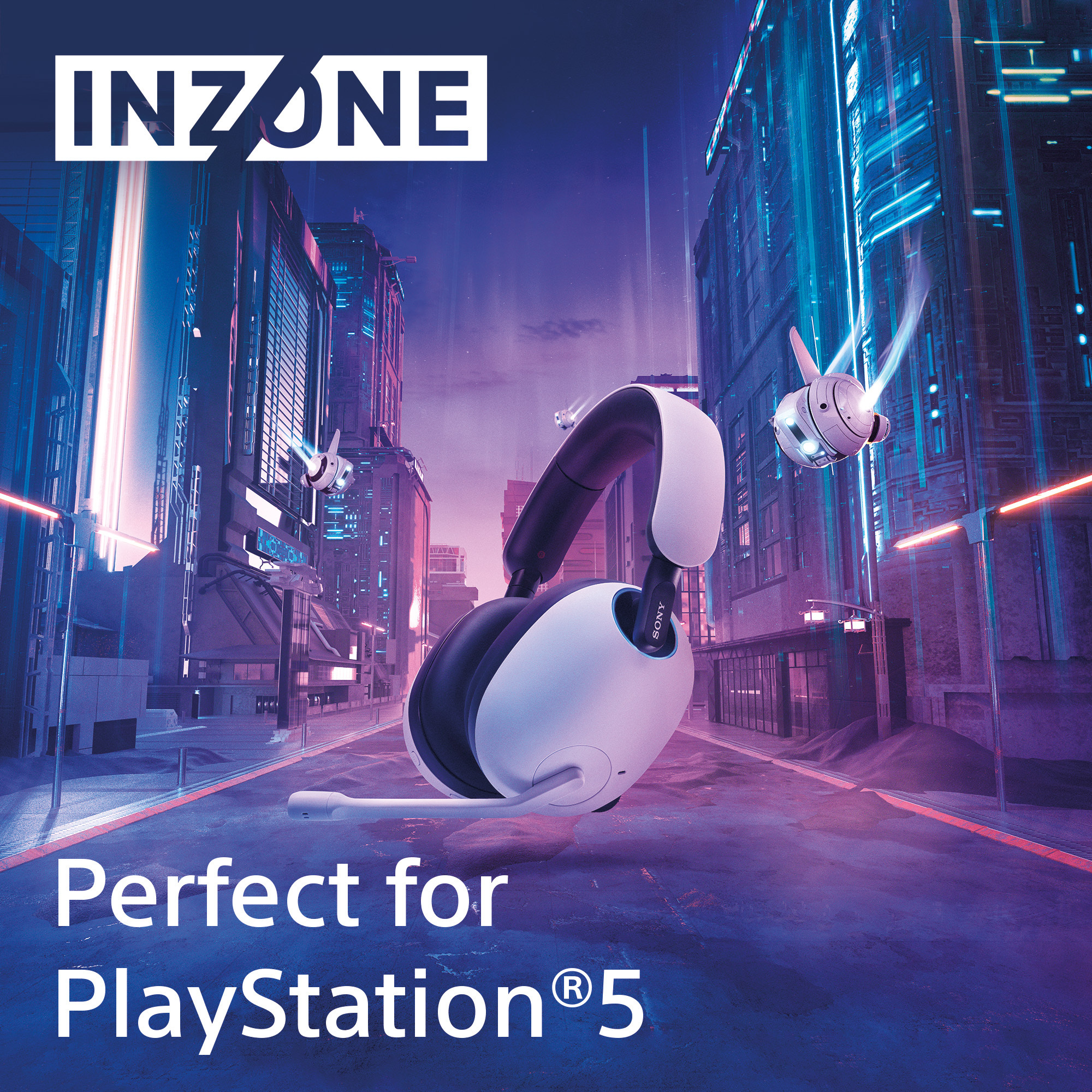 Sony INZONE H9 (WH-G900N) -langattomat pelikuulokkeet, valkoinen