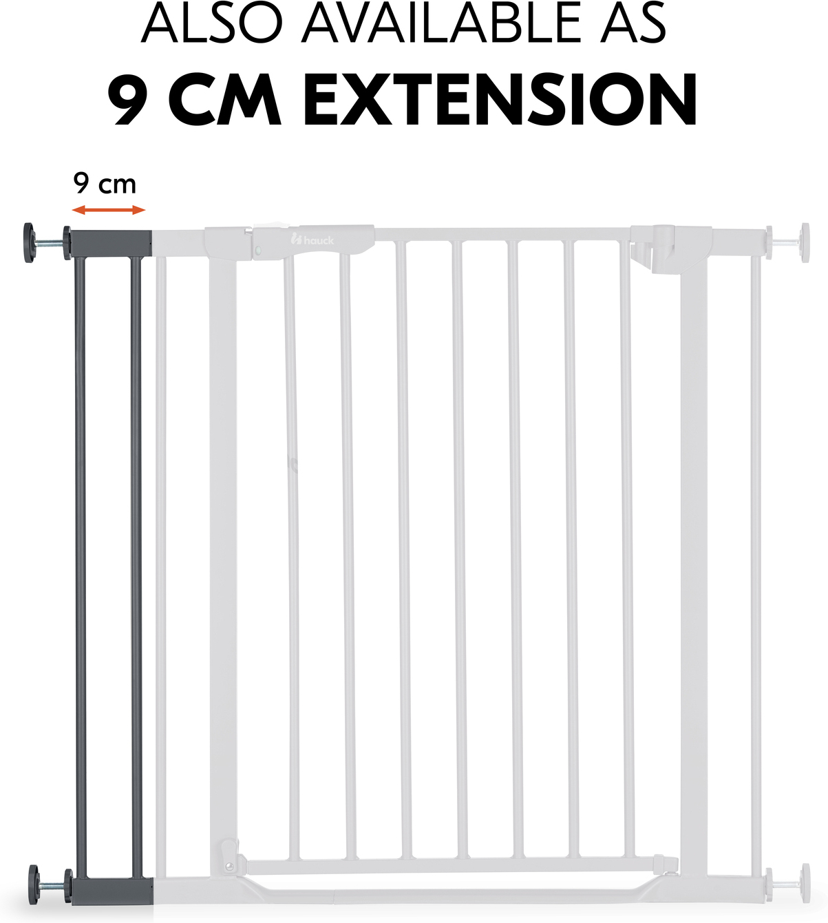 Hauck Safety Gate Extension 21 cm -turvaportin jatkopala, tummanharmaa