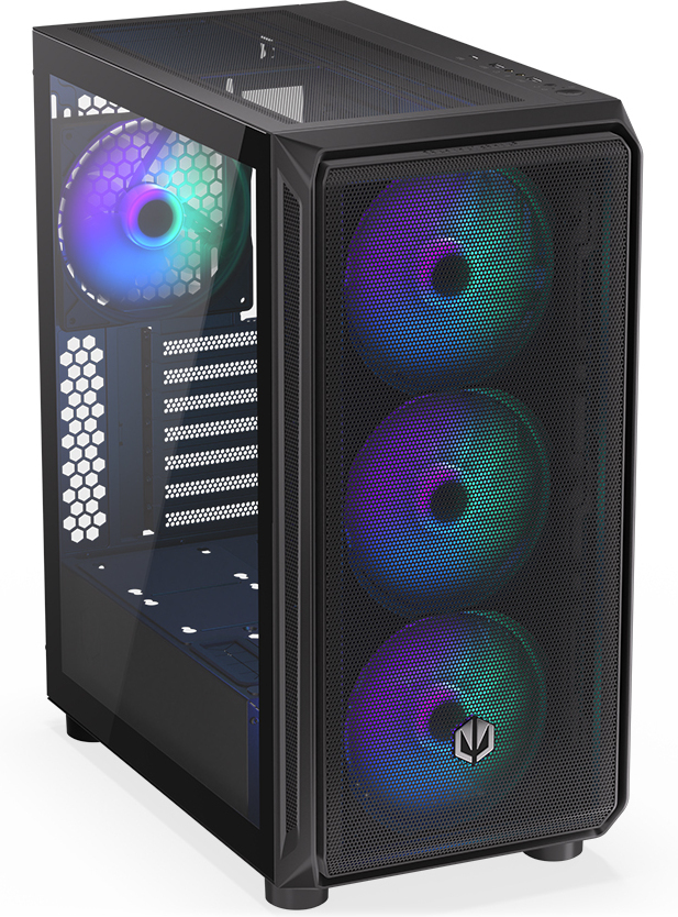 Endorfy Arx 500 ARGB Mid Tower ATX-kotelo ikkunalla, musta