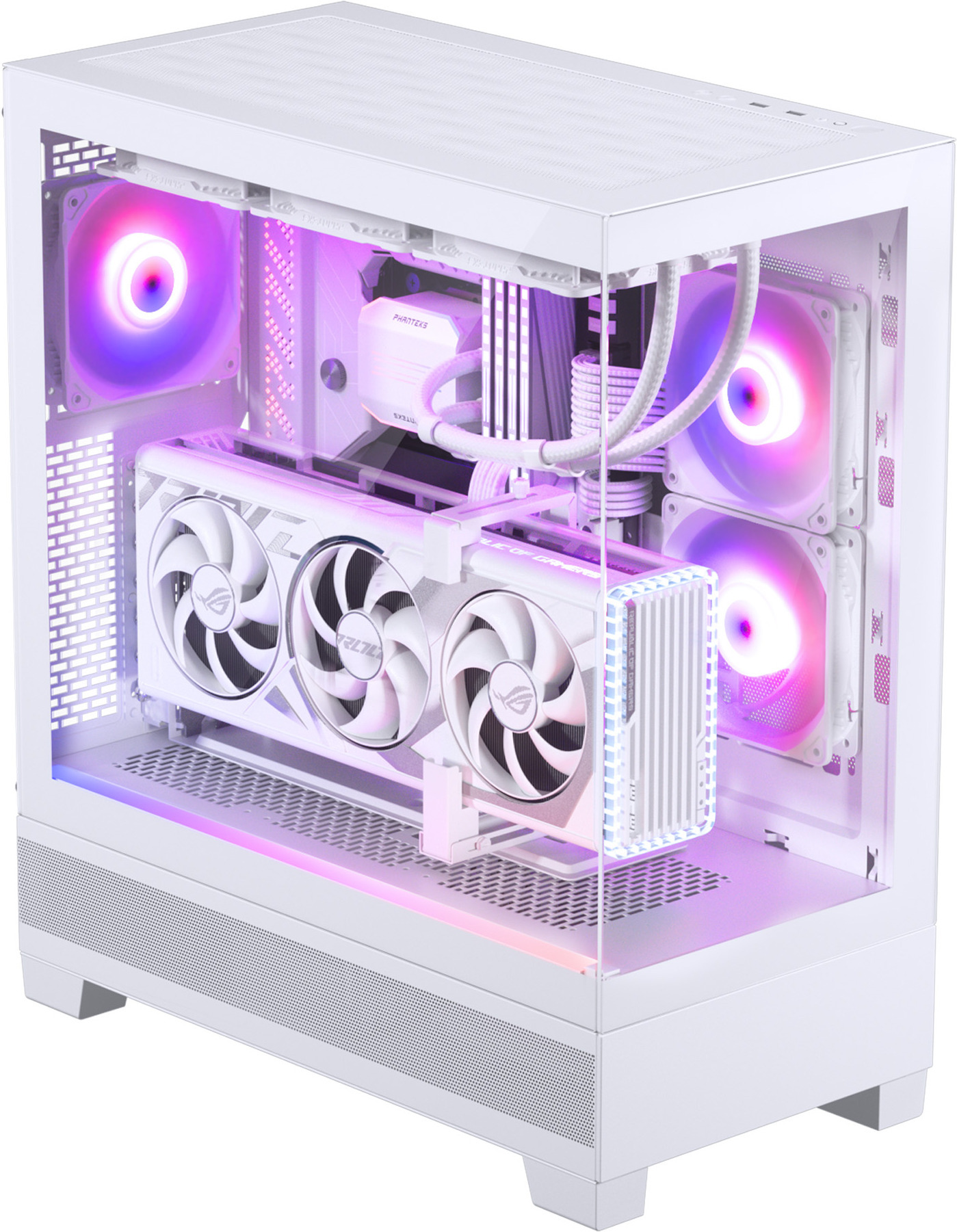 Phanteks XT View Mid Tower -ATX-kotelo ikkunalla, valkoinen