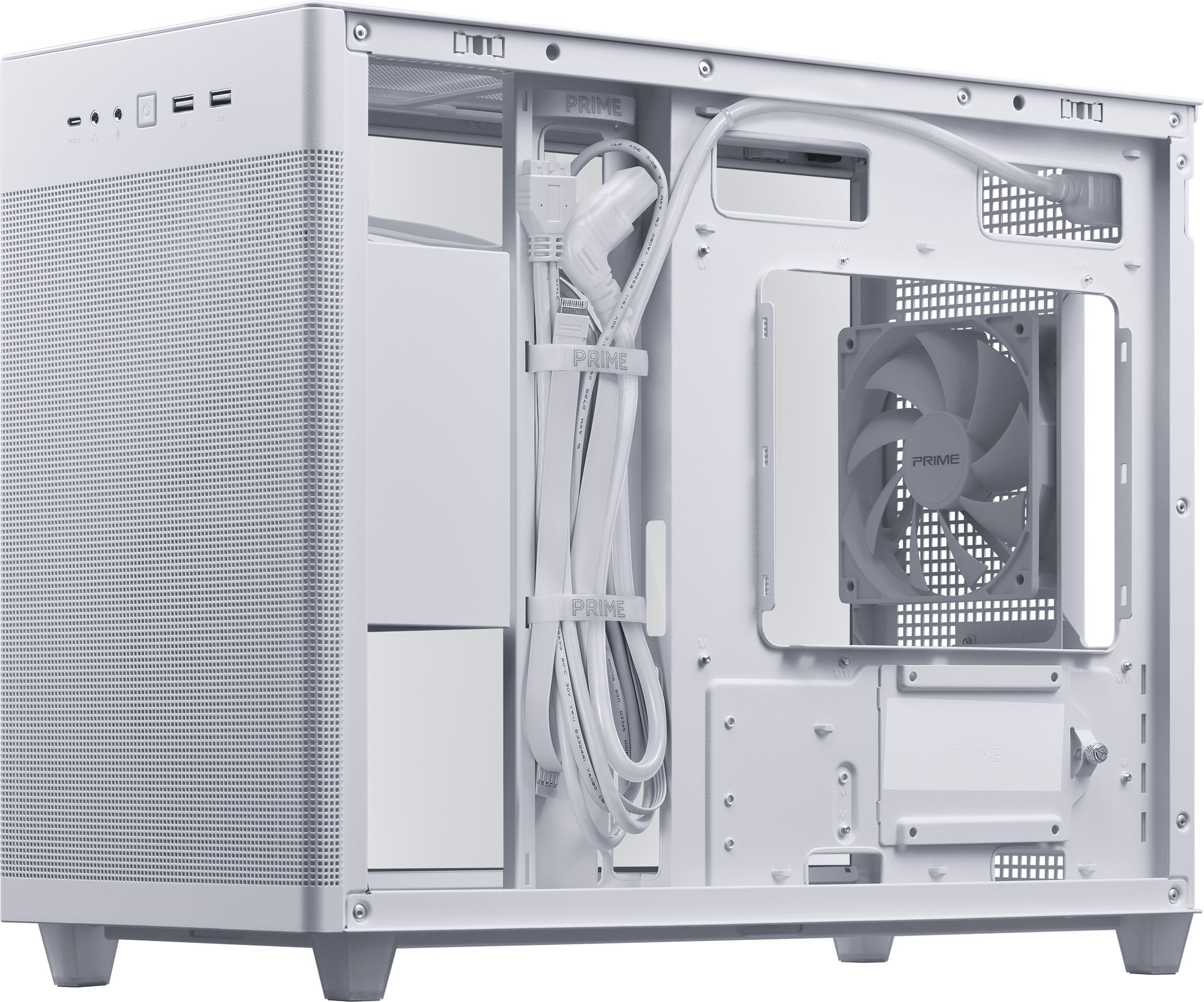 Asus Prime AP201 TG Micro-ATX-kotelo ikkunalla, valkoinen