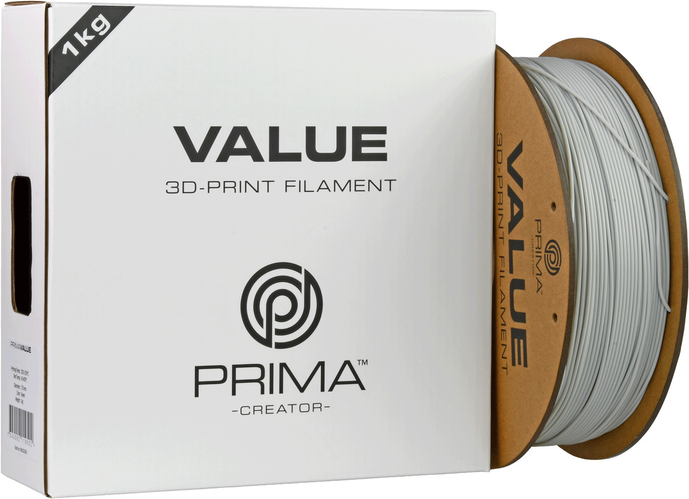 PrimaValue PETG -filamentti 3D -tulostimeen, 1.75 mm, harmaa
