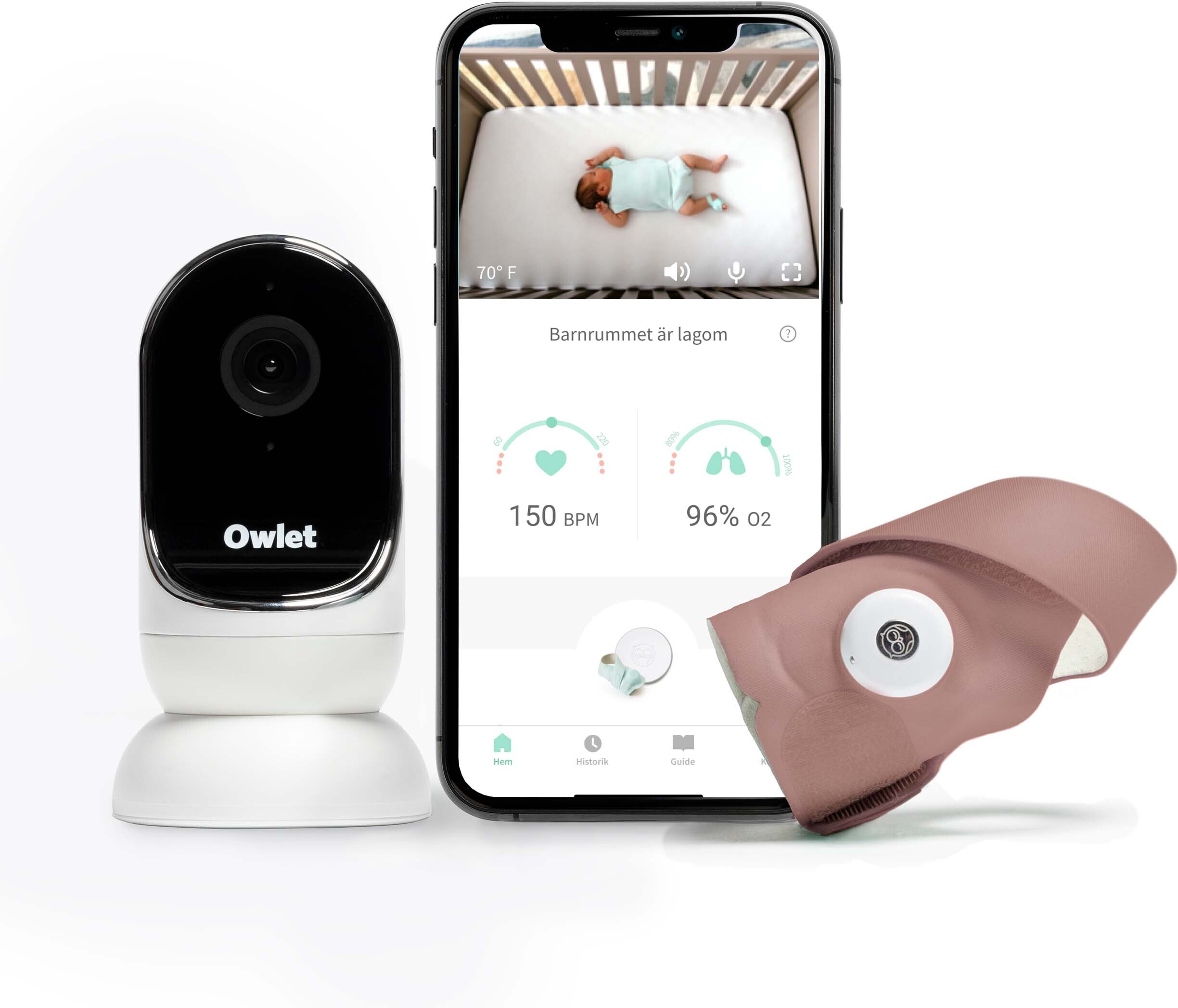 Owlet Monitor Duo 2 - Cam 2 And Smart Sock 3 - Baby Monitor With HD Video Camera - Mint Green - Track Heart Rate Oxygen And Sleep Trends - Night Vision