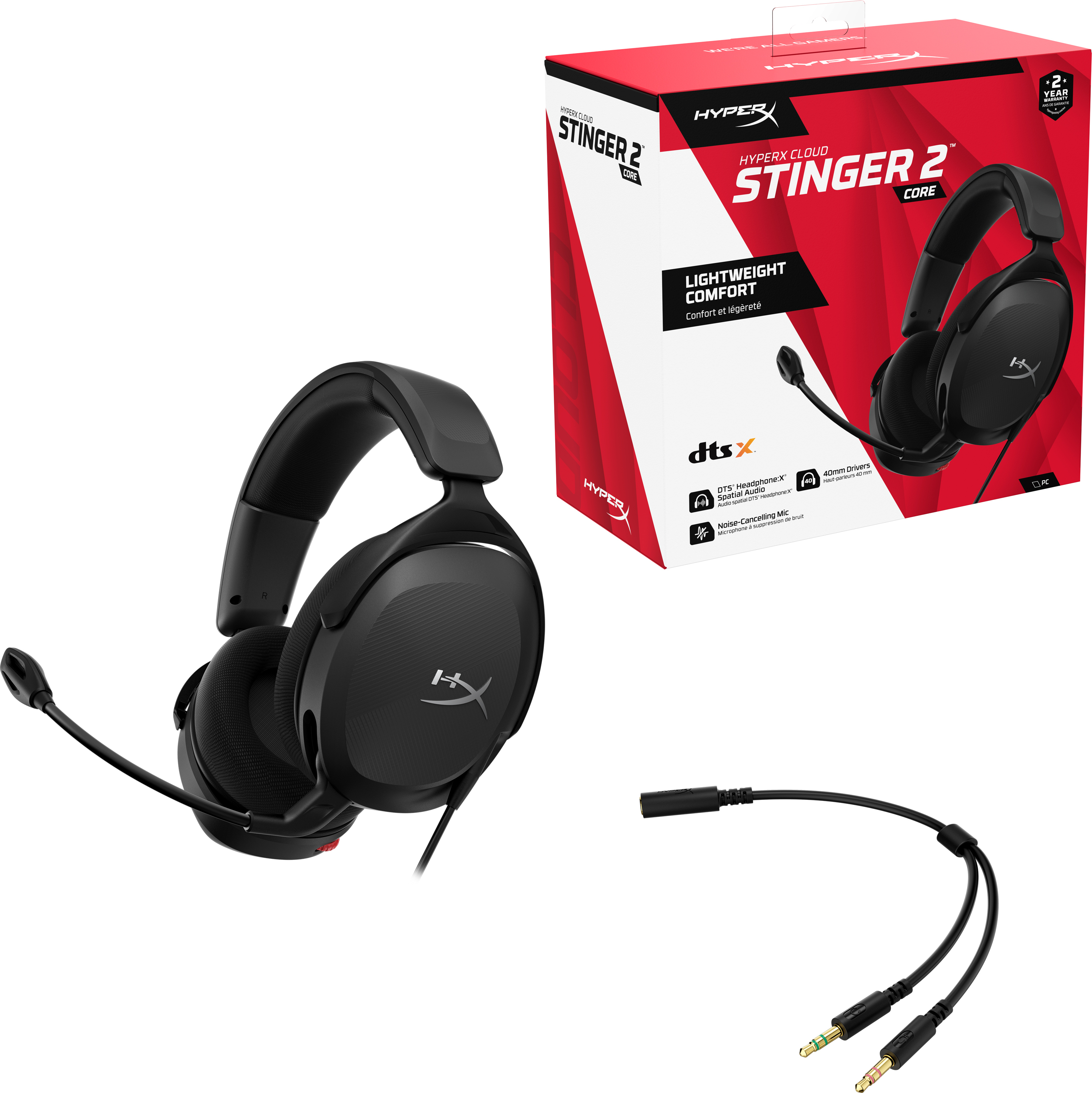 HyperX Cloud Stinger 2 Core -pelikuulokemikrofoni, musta