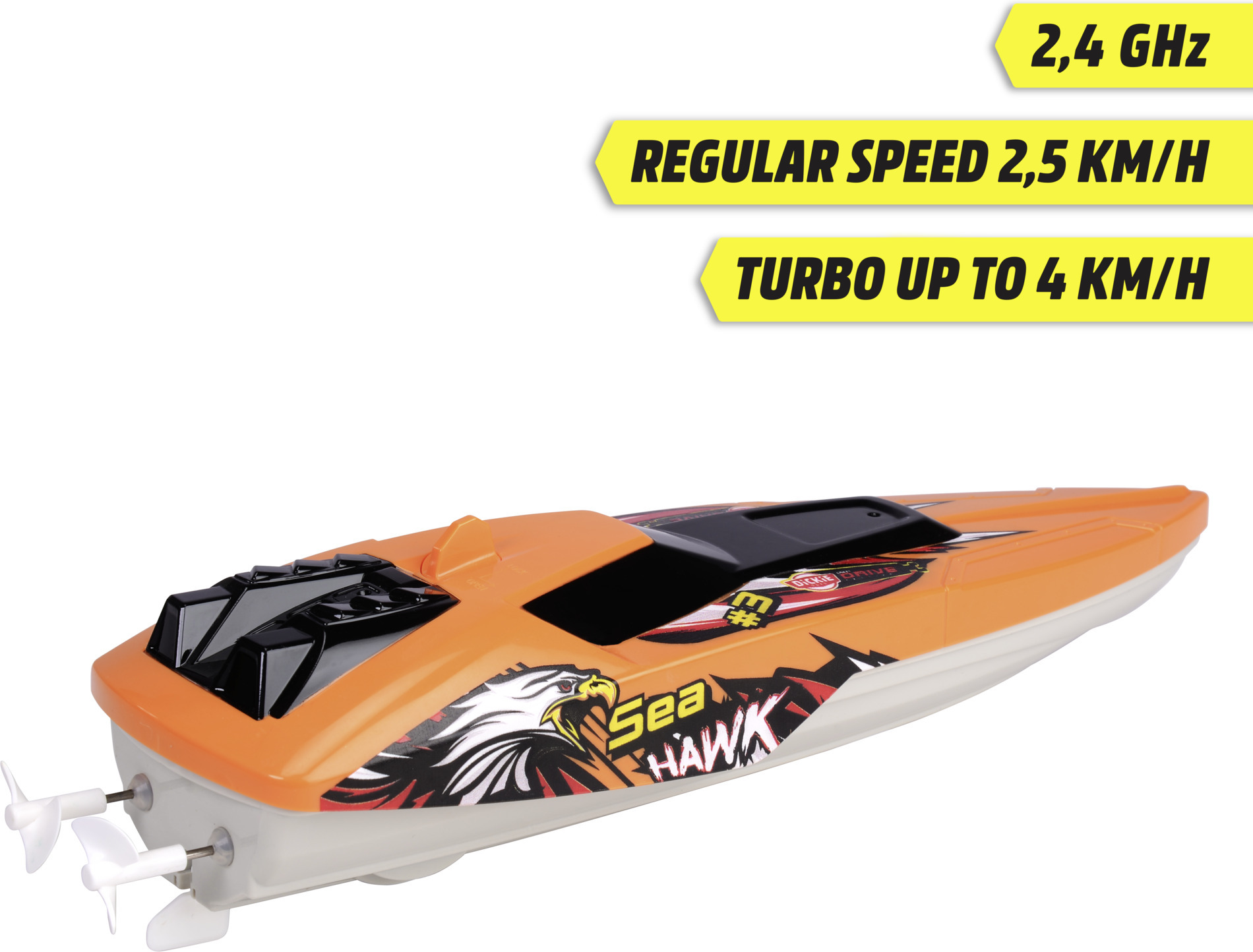 Dickie Toys RC Sea Hawk -radio-ohjattava vene, RTR