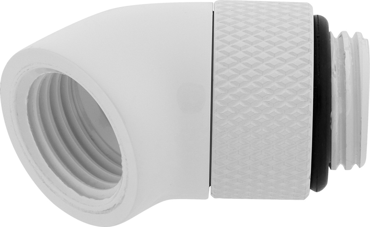 Corsair Hydro X Series 45° Glossy White Rotary Adapter -liitinadapteri, valkoinen, 2-pack