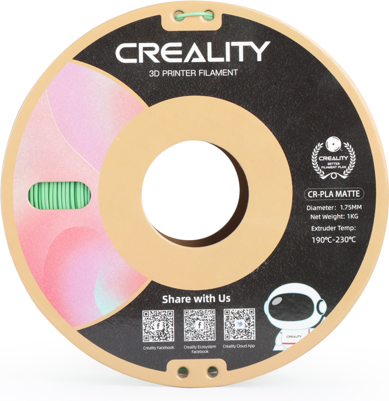 Creality CR-PLA Matte -filamentti 3D-tulostimeen, 1,75 mm, mattaharmaa