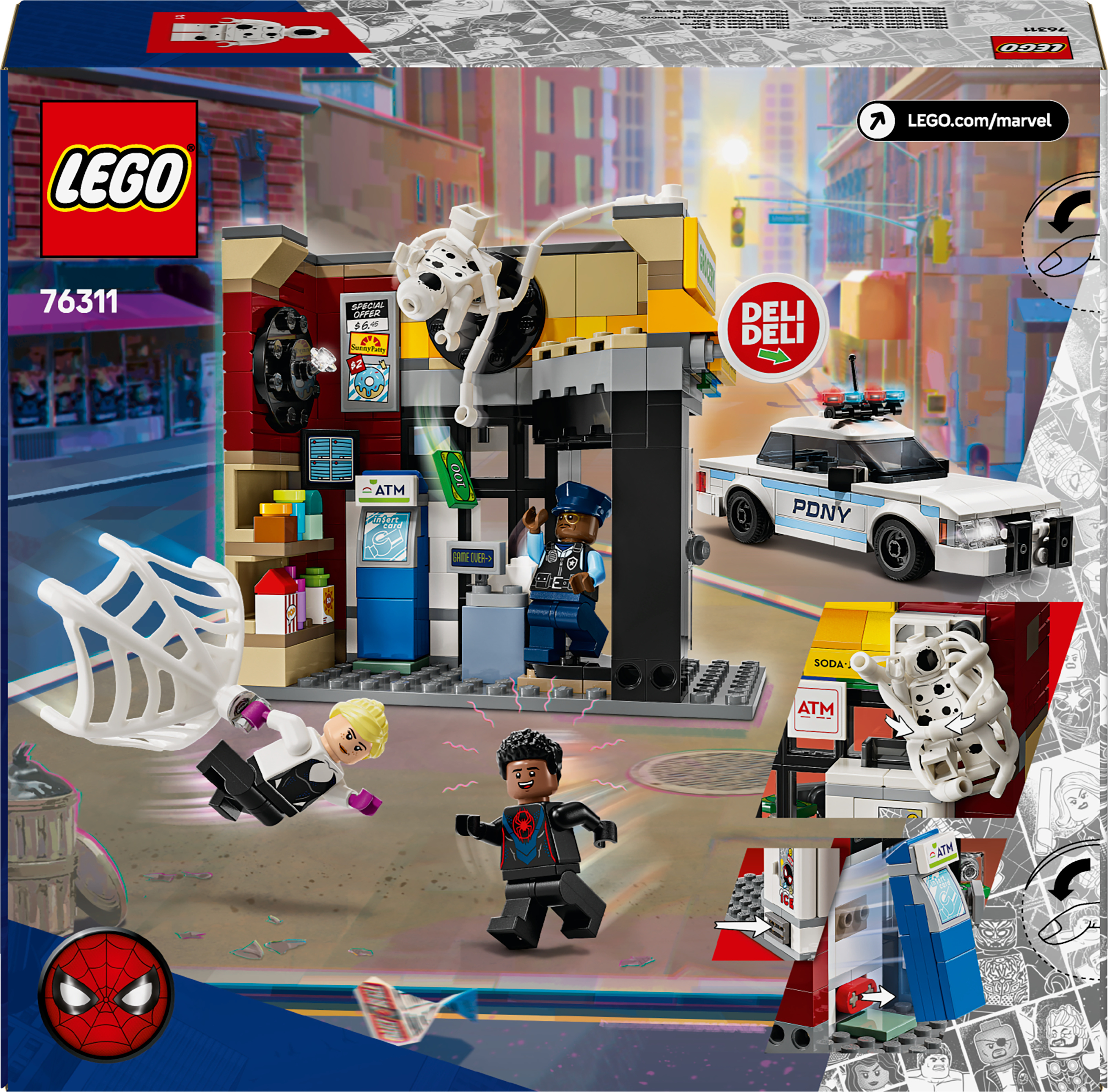 LEGO Super Heroes Marvel 76311 –  Hämähäkkiversum: Miles Morales vastaan Pilkku