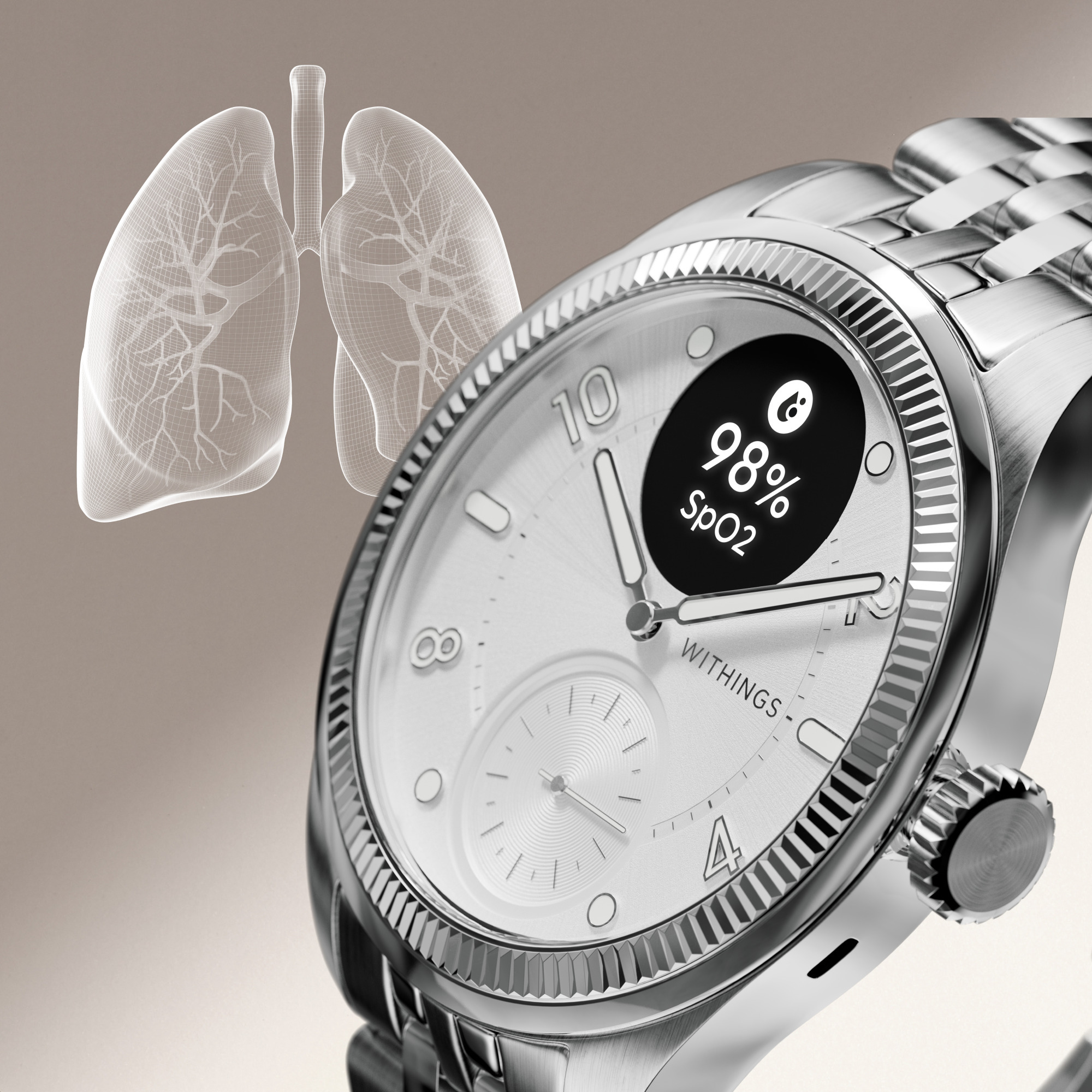 Withings Scanwatch Nova -älykello, 42 mm, Brilliant White