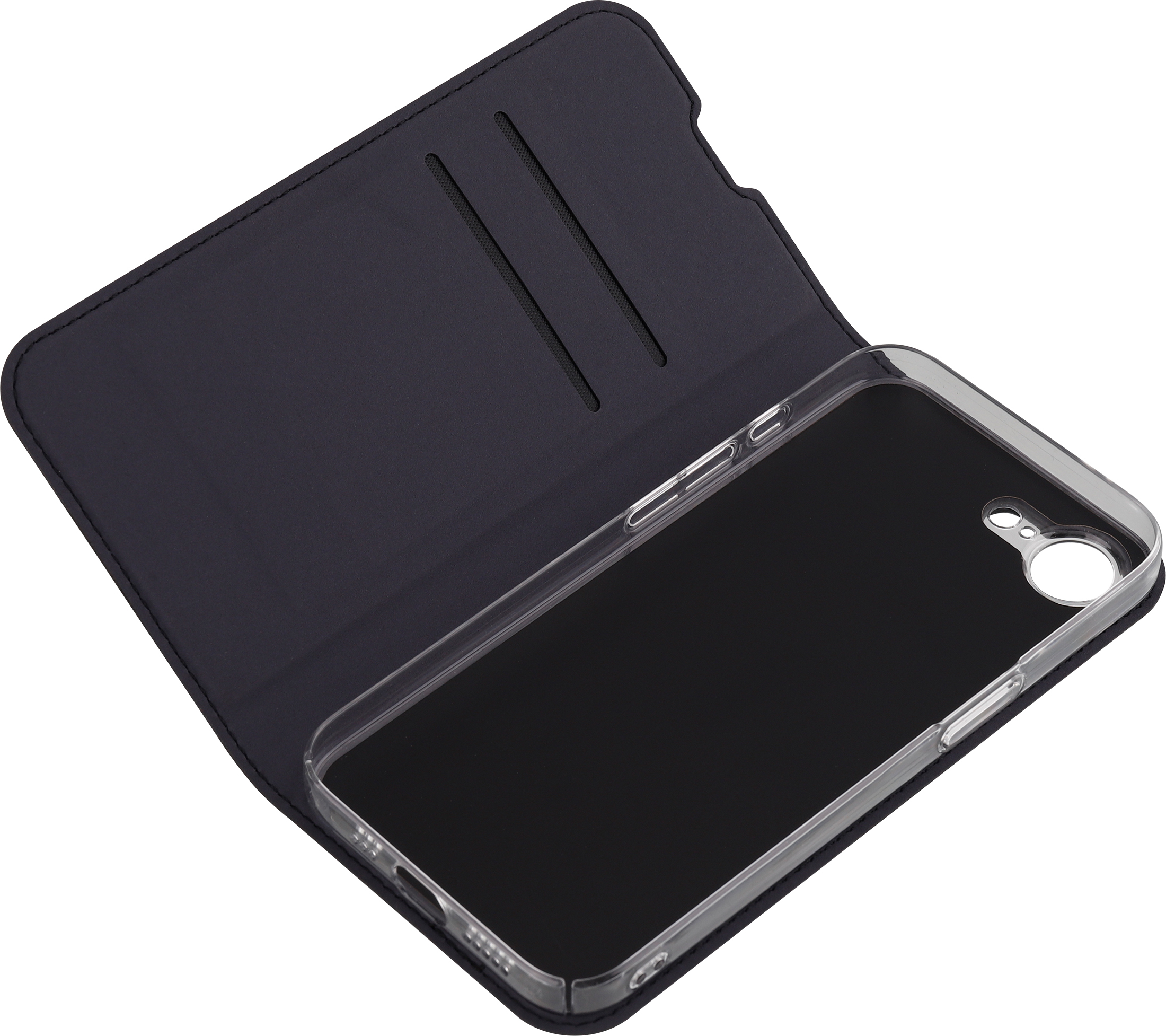 Fonekit Bookcase -suojakotelo, iPhone 16e, musta