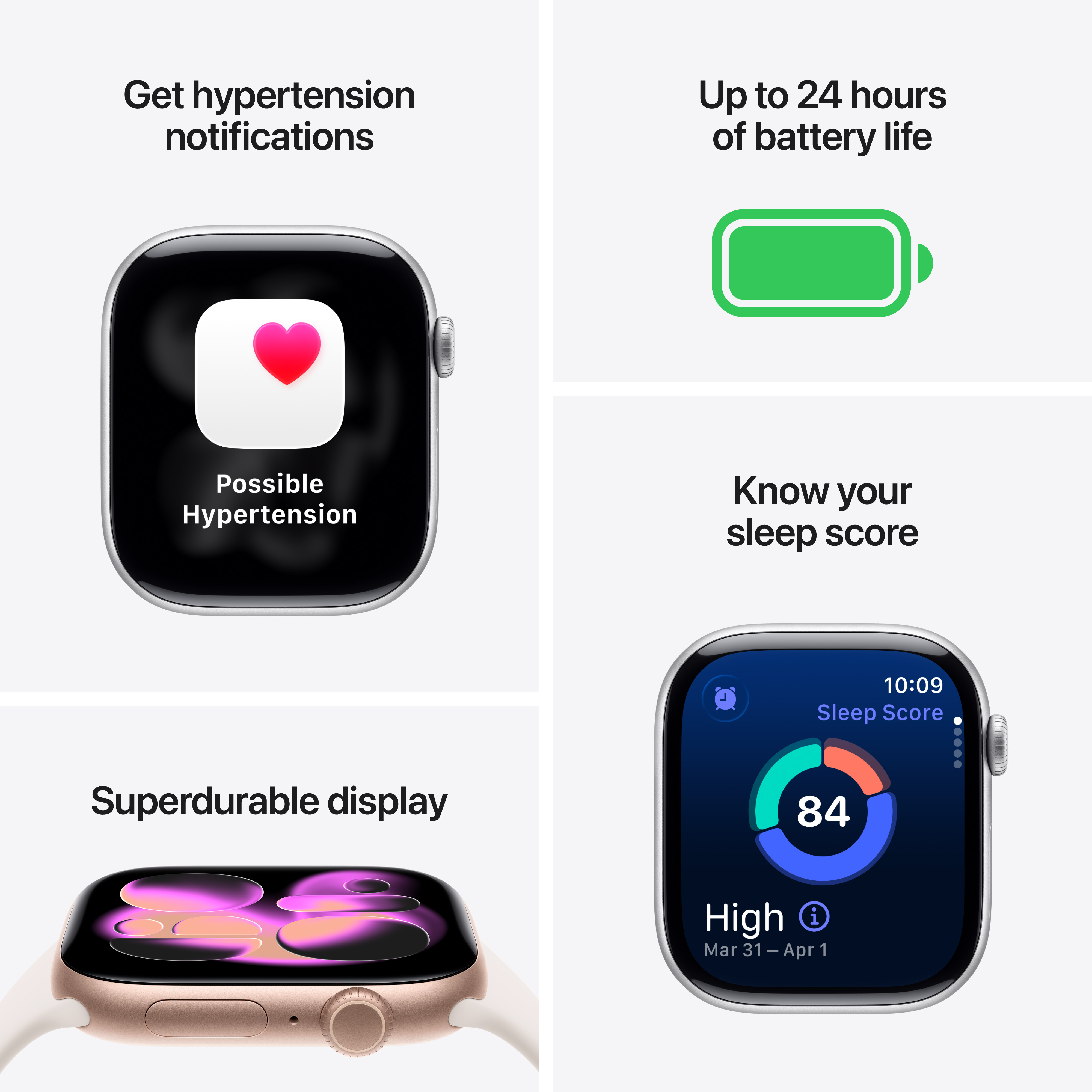 Apple Watch Series 11 (GPS) 46 mm ruusukulta alumiinikuori ja punanhäivä urheiluranneke, M/L