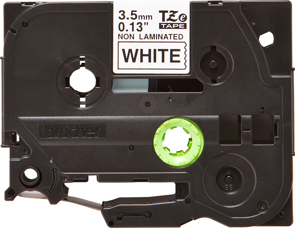 Brother TZe-N201 - label tape, 3.5 mm x 8 m, black on white background ...