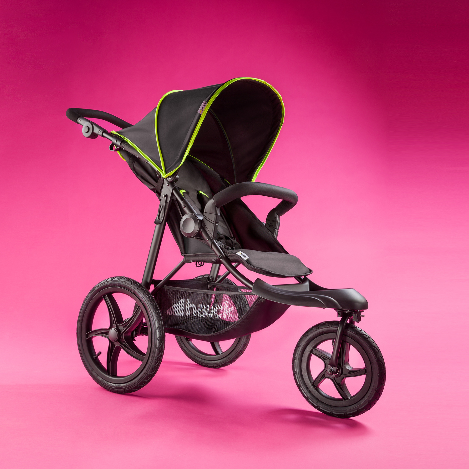 Hauck Runner -rattaat, Black / Neon