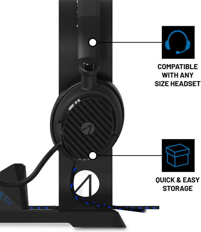 STEALTH SP-C160V PS5 Gaming Station - cuffie da gaming, supporto per cuffie, base di stoccaggio, Dock di ricarica e cavo intrecciato di riproduzione e ricarica USB-C