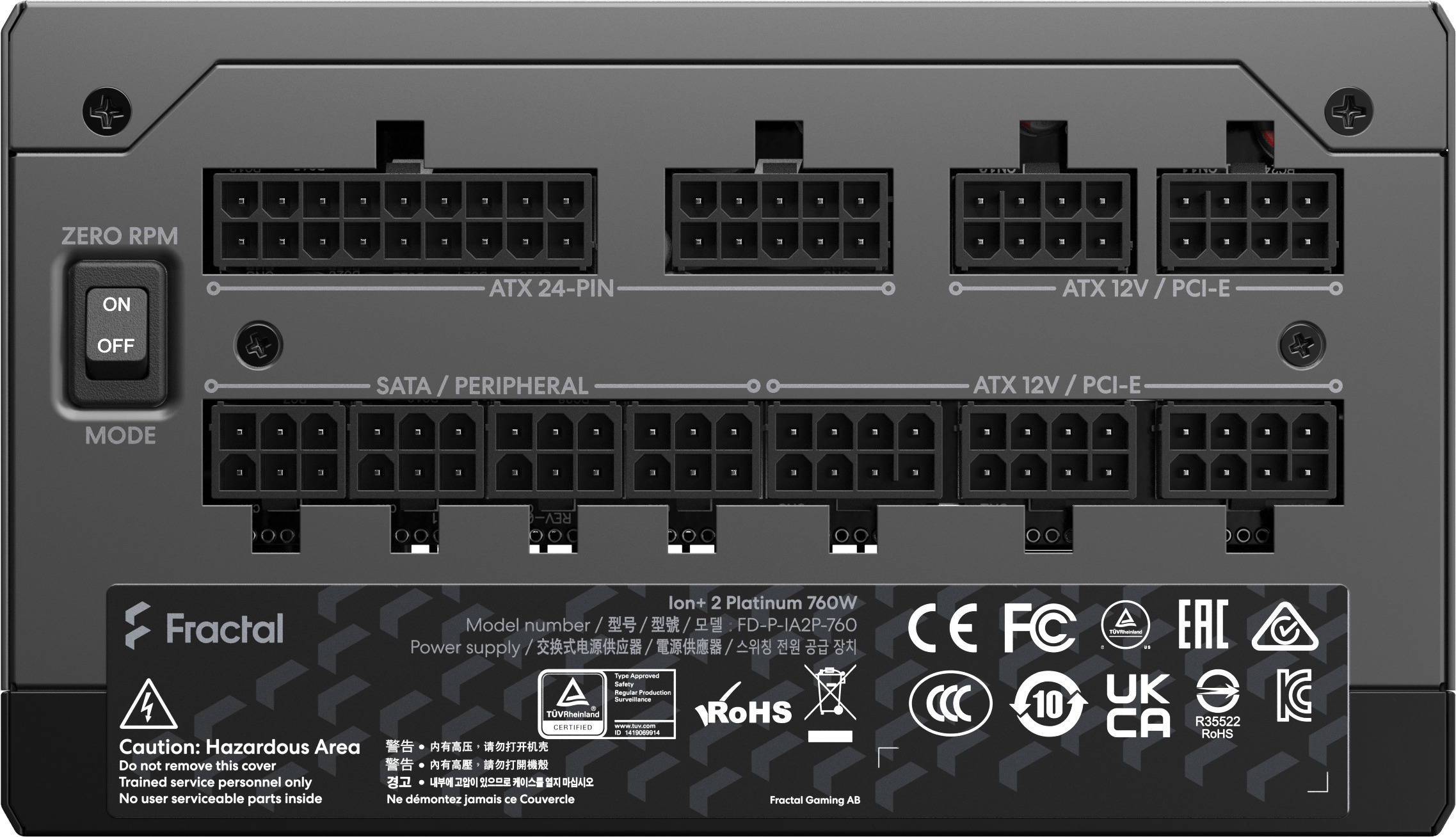 Fractal Design Ion+ 2 80 PLUS Platinum - ATX-virtalähde, 760 W