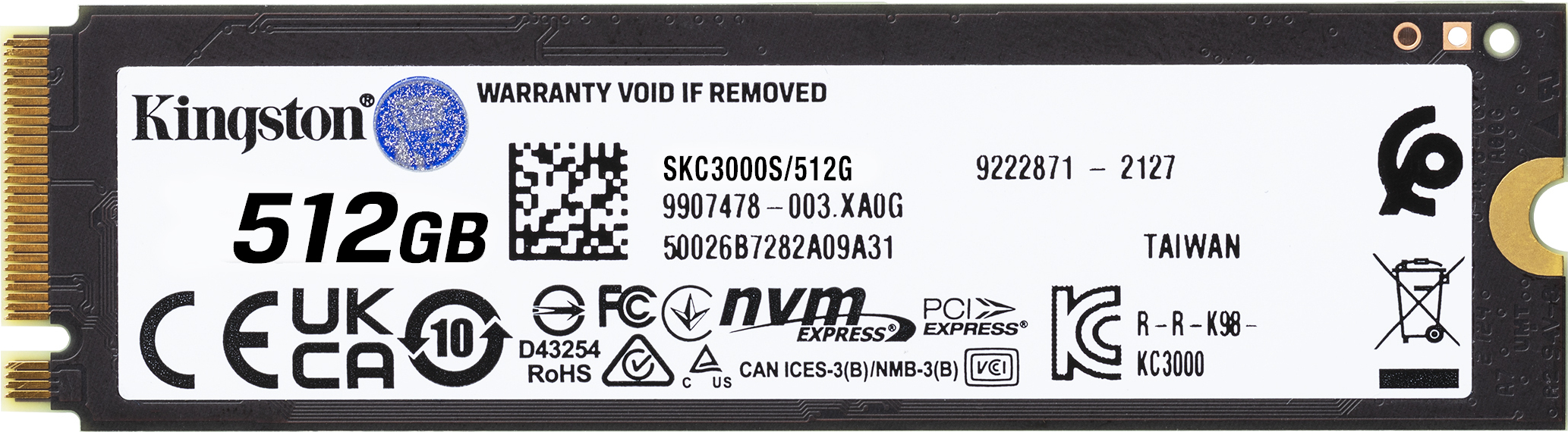 Kingston KC3000 512 Gt M.2 NVMe -SSD-kovalevy
