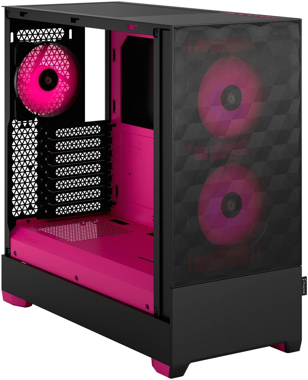 Fractal Design Pop Air RGB Magenta Core TG ATX-kotelo ikkunalla, musta/magenta