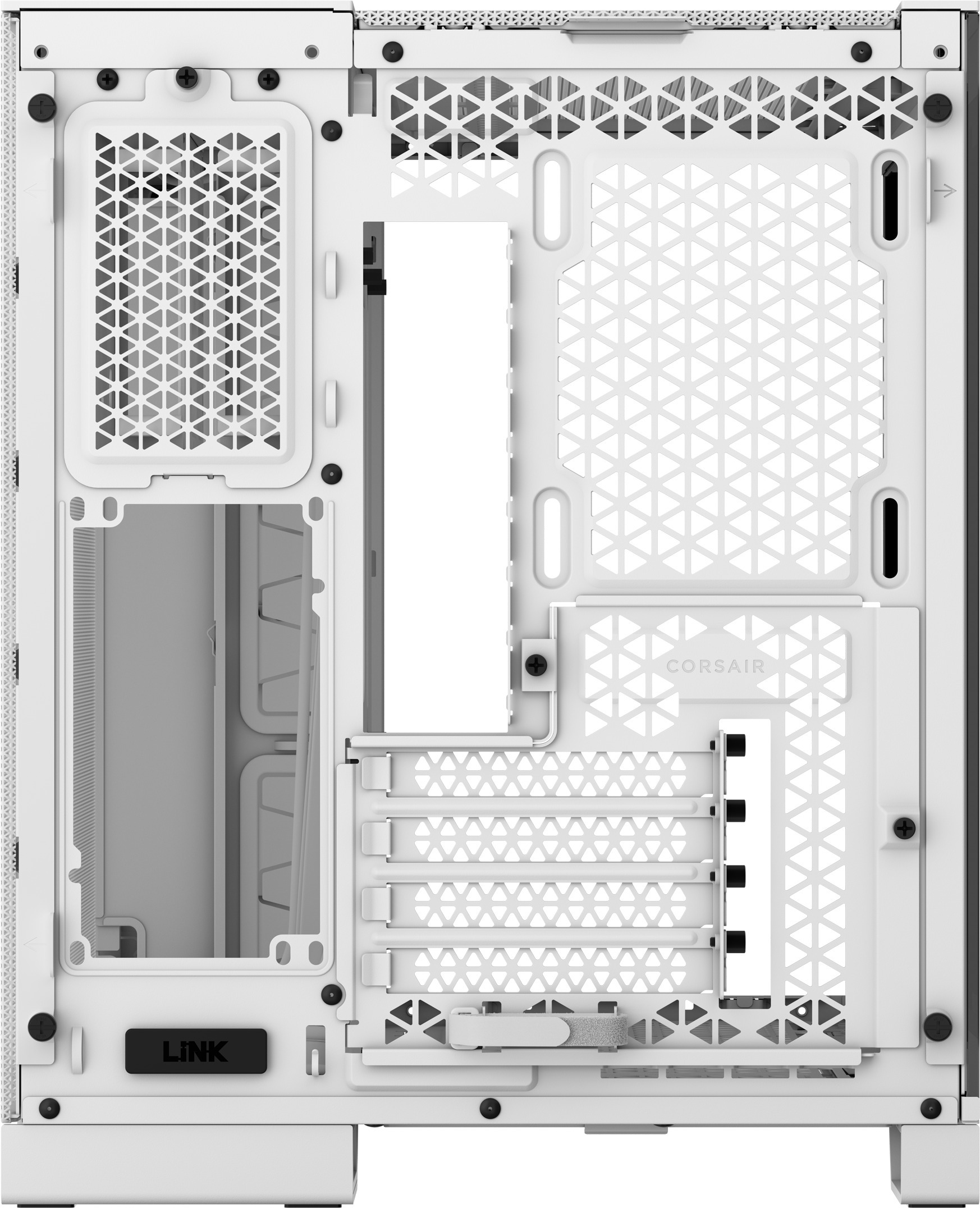 Corsair 2500X Micro-ATX-kotelo panoraamaikkunalla, valkoinen