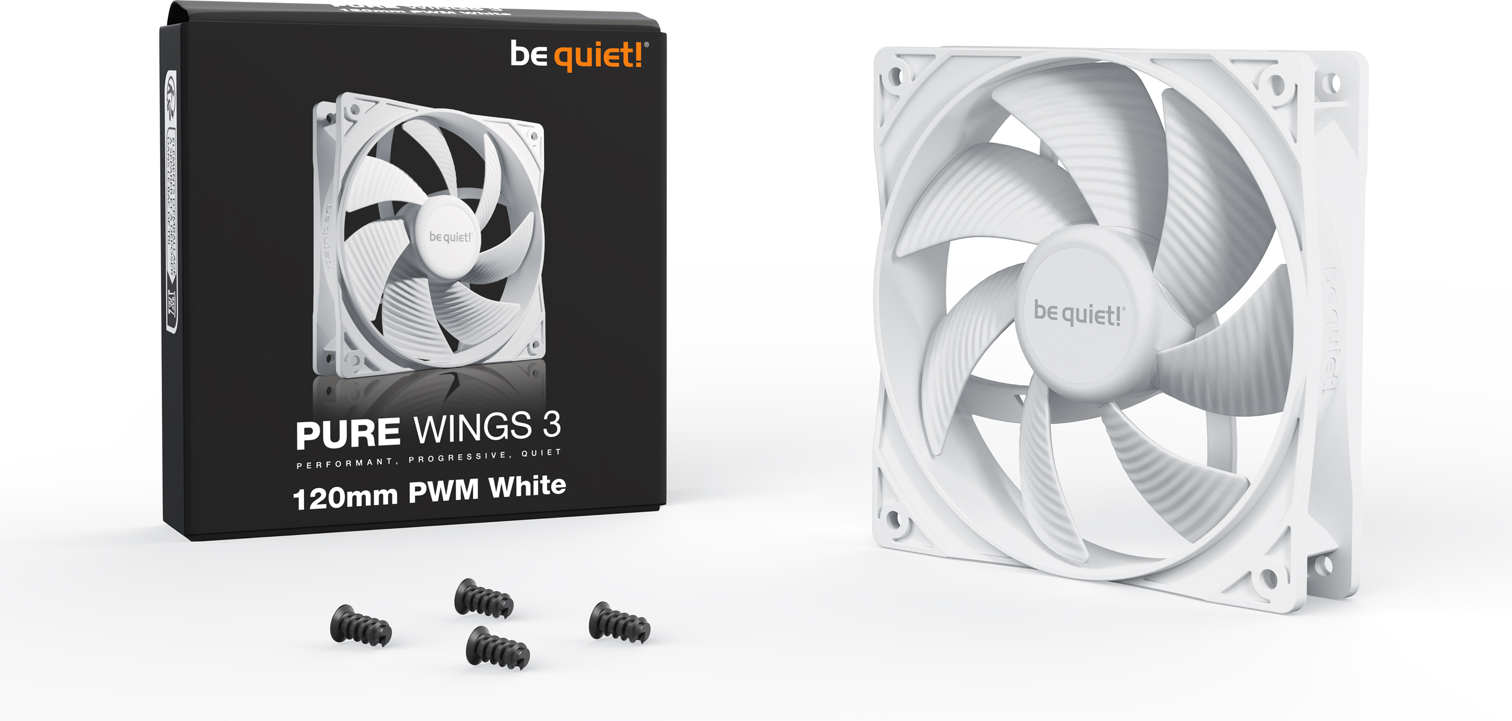 be quiet! Pure Wings 3 PWM -tuuletin, 120 mm, valkoinen