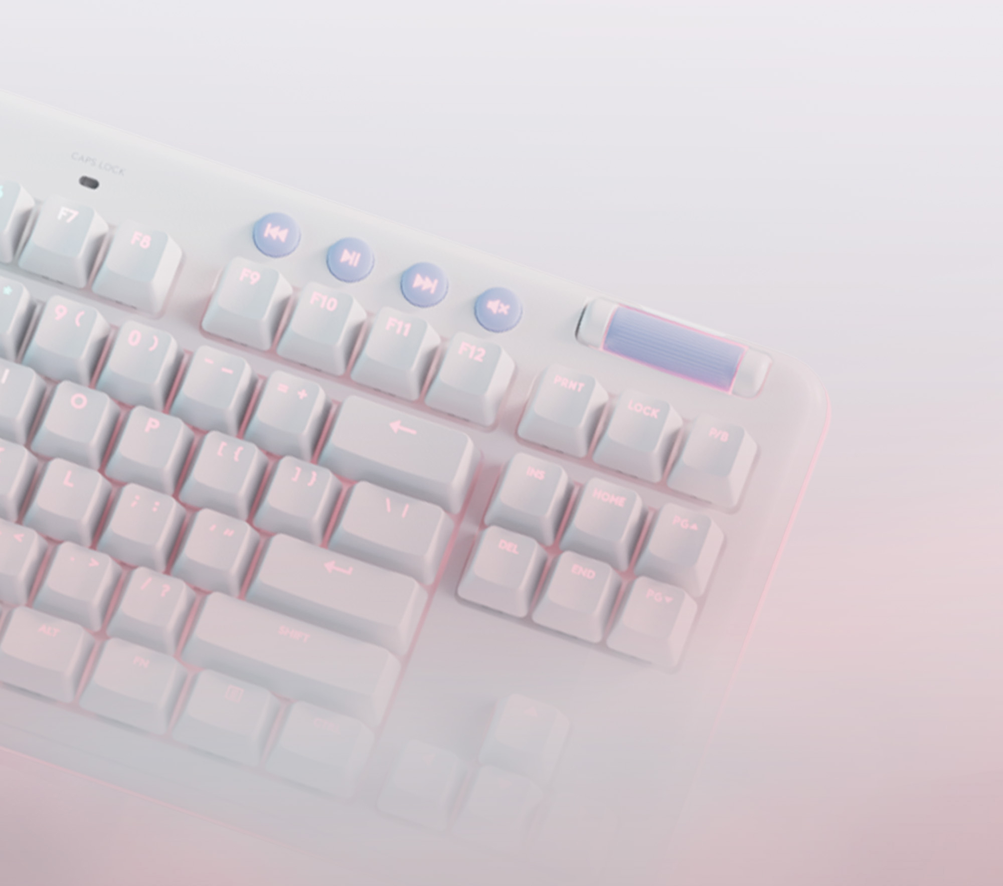 Logitech G715 -pelinäppäimistö, Linear-kytkimet, valkoinen