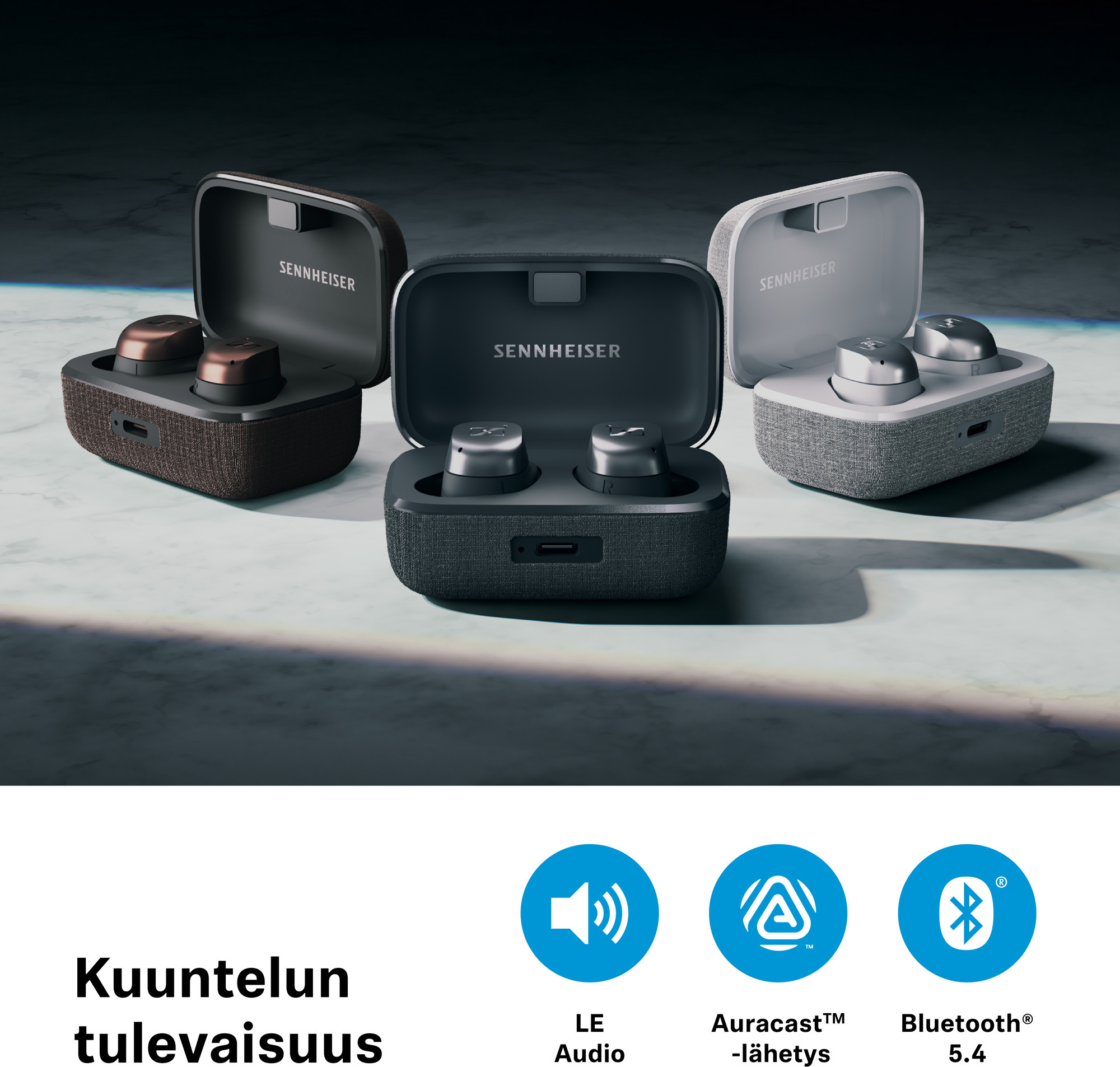 Sennheiser Momentum True Wireless 4 vastamelunappikuulokkeet, Black Copper