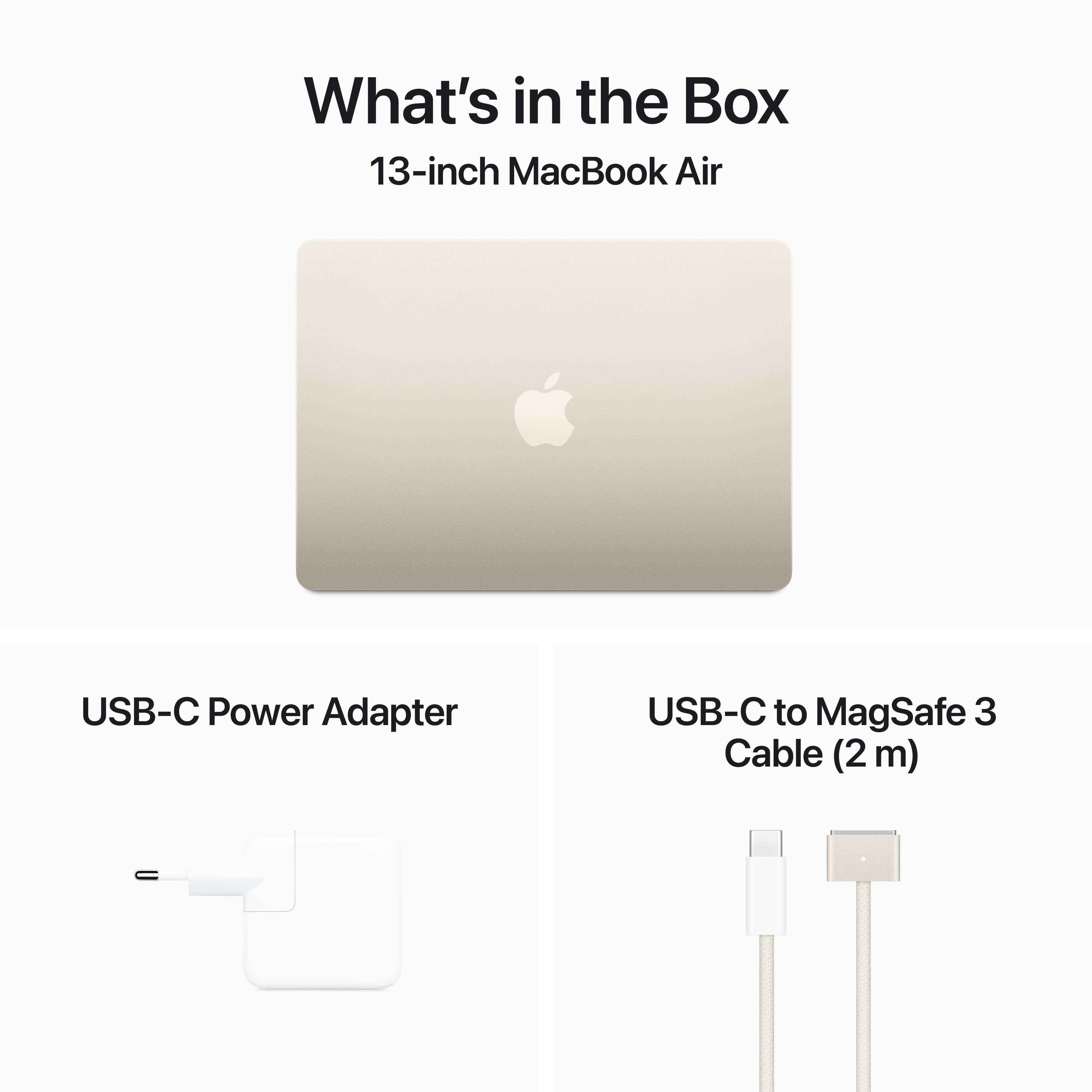 Apple MacBook Air 13" M3 16 Gt, 512 Gt 2024 -kannettava, tähtivalkea (MXCU3)