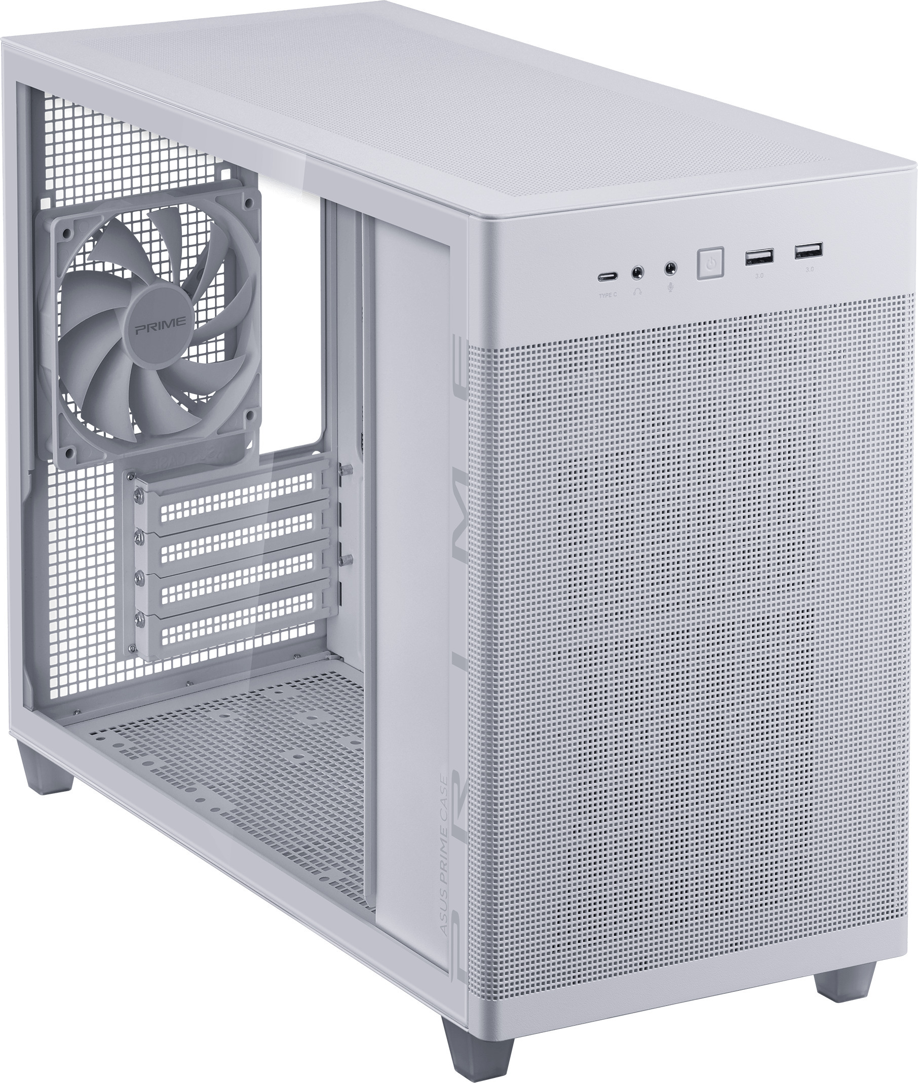 Asus Prime AP201 TG Micro-ATX-kotelo ikkunalla, valkoinen