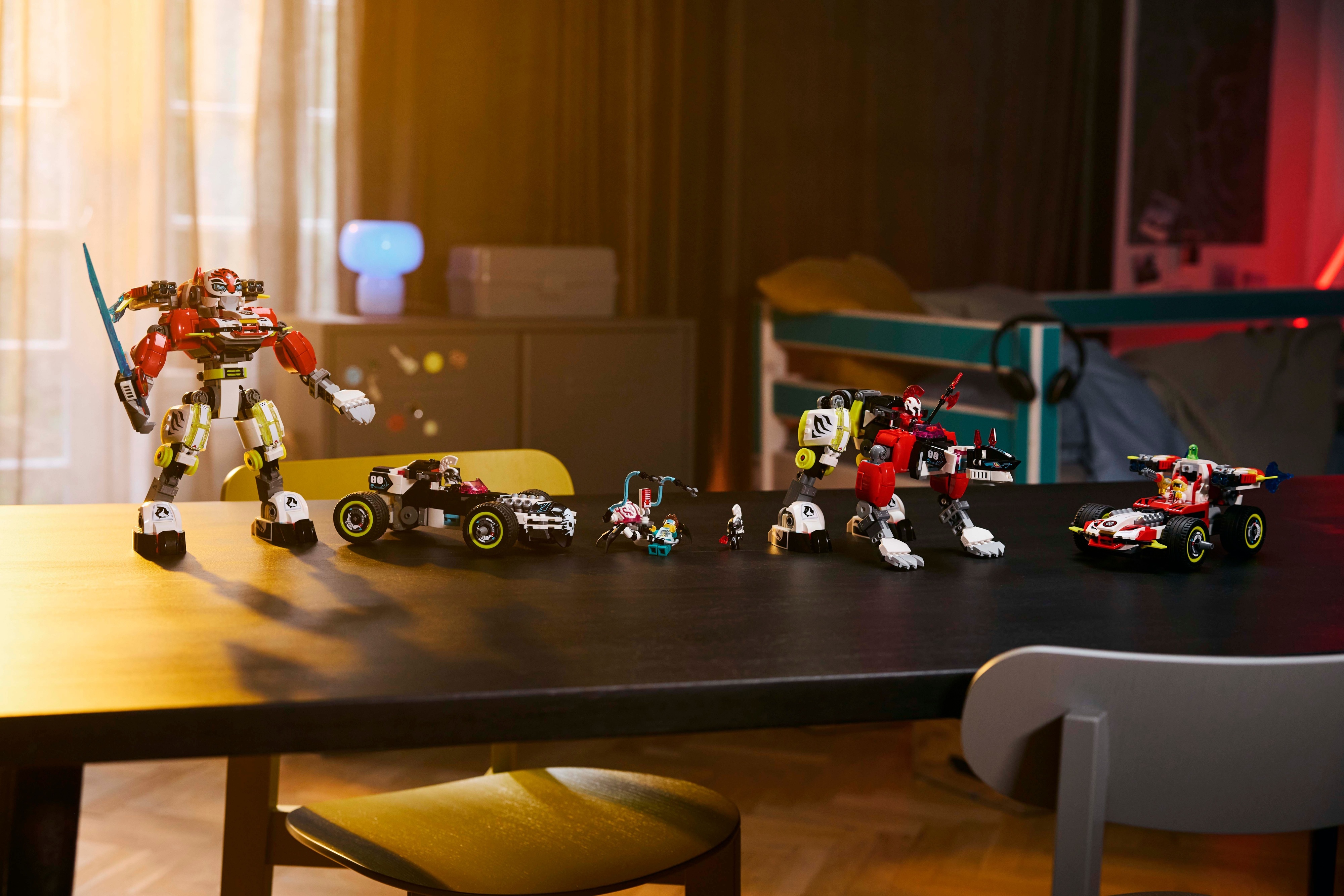 LEGO DREAMZzz 71497 – Cooperin tiikerirobotti ja Zeron hot rod ‑auto