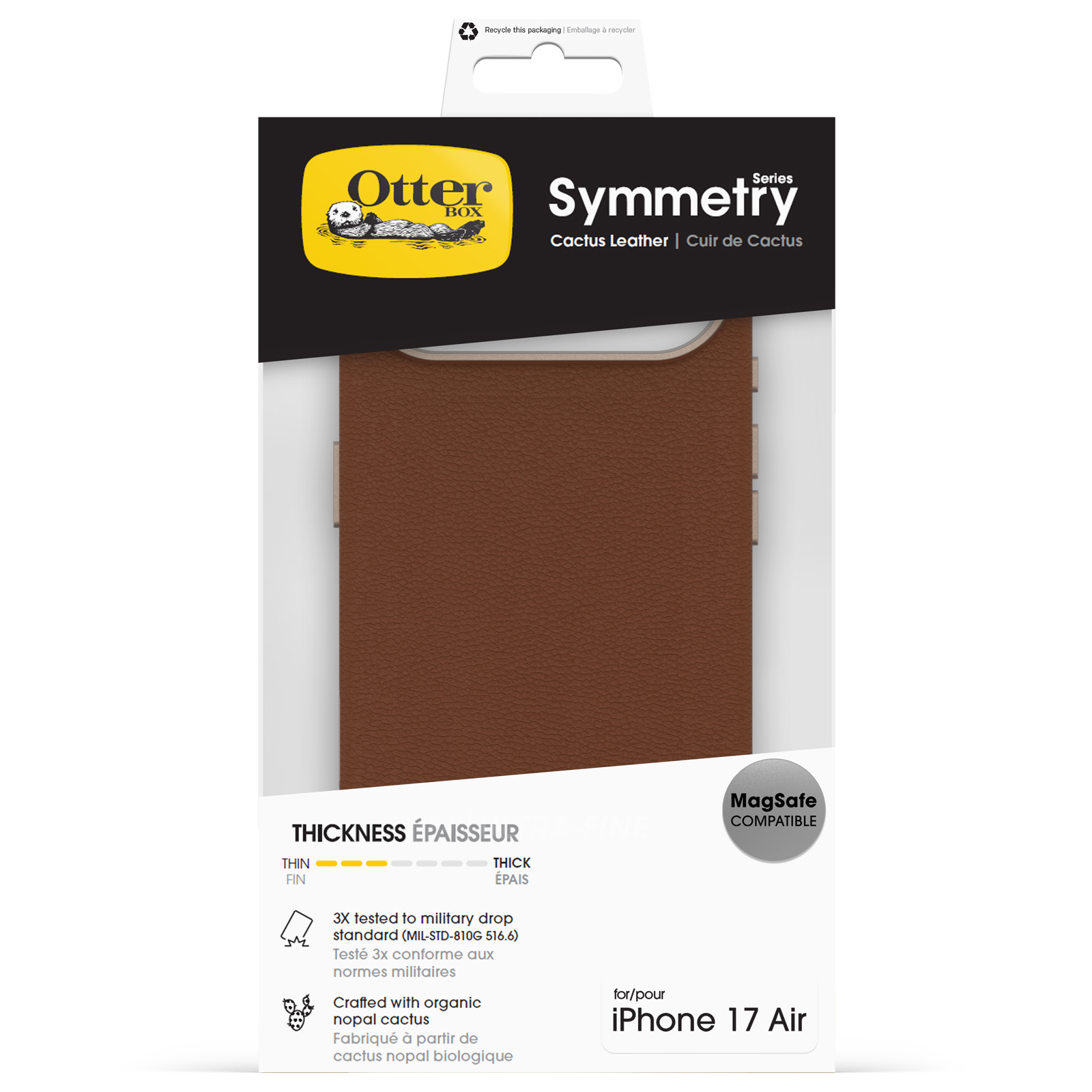 OtterBox Symmetry Cactus Leather suojakotelo, iPhone Air, Desert Saddle