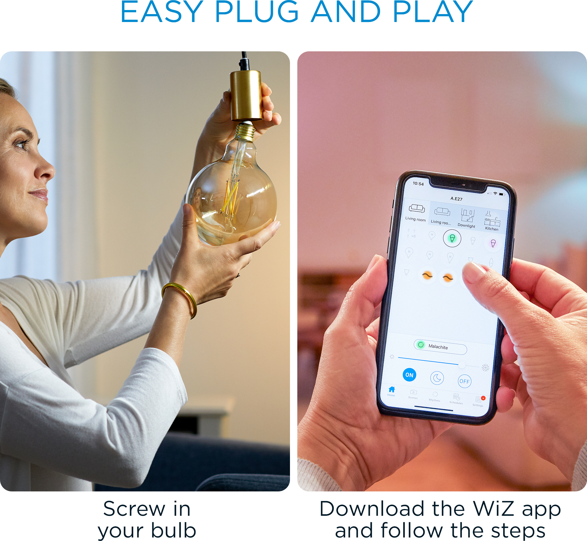 WiZ älylamppu globe, E27, meripihkan sävyinen lasi, tunable white - valkoisen valon sävyt, Wi-Fi, 2000-5000 K, 640 lm, 9 cm