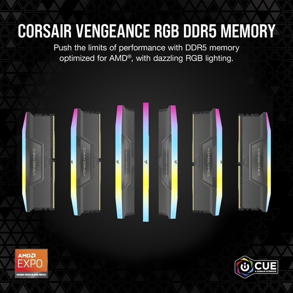 Corsair Vengeance RGB DDR5 6000 MHz CL30 32 Gt -muistimodulipaketti, harmaa