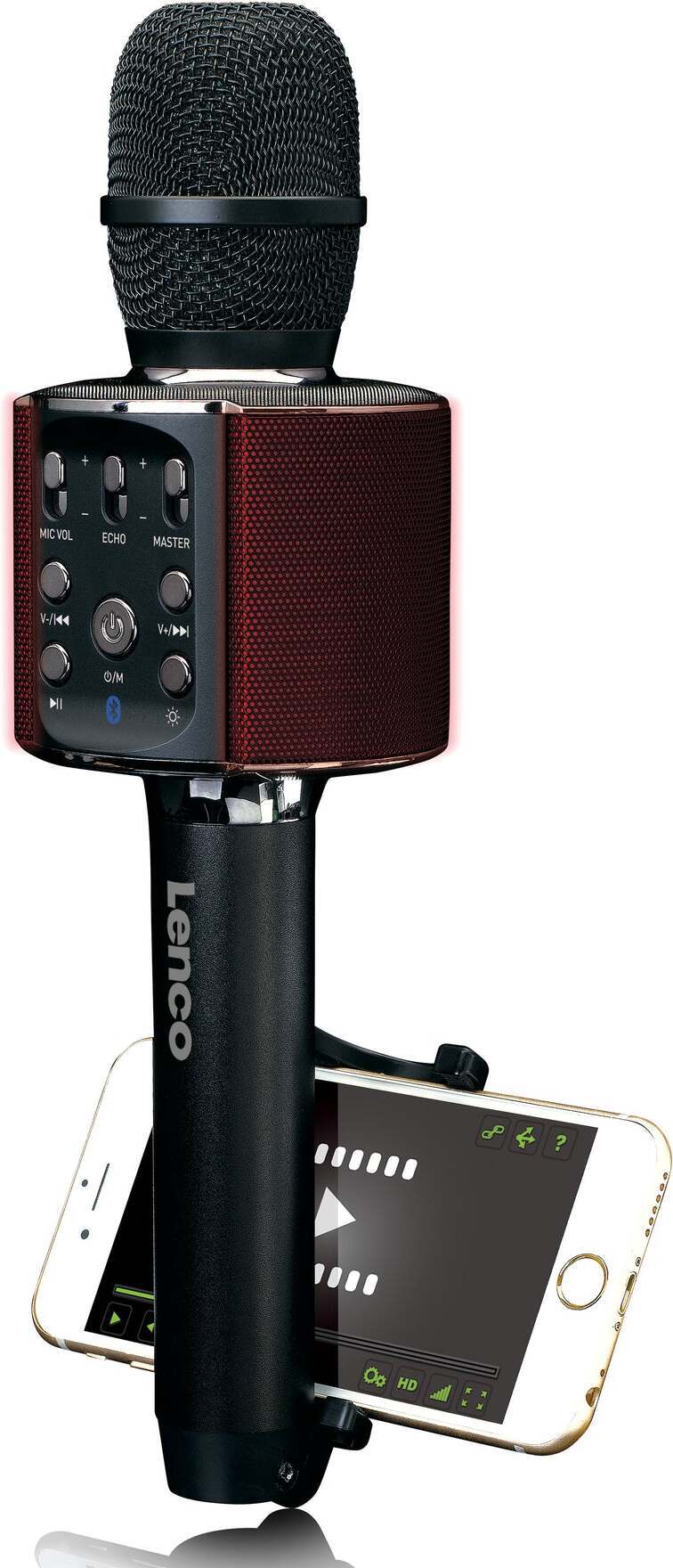 Lenco BMC-090 karaokemikrofoni, musta