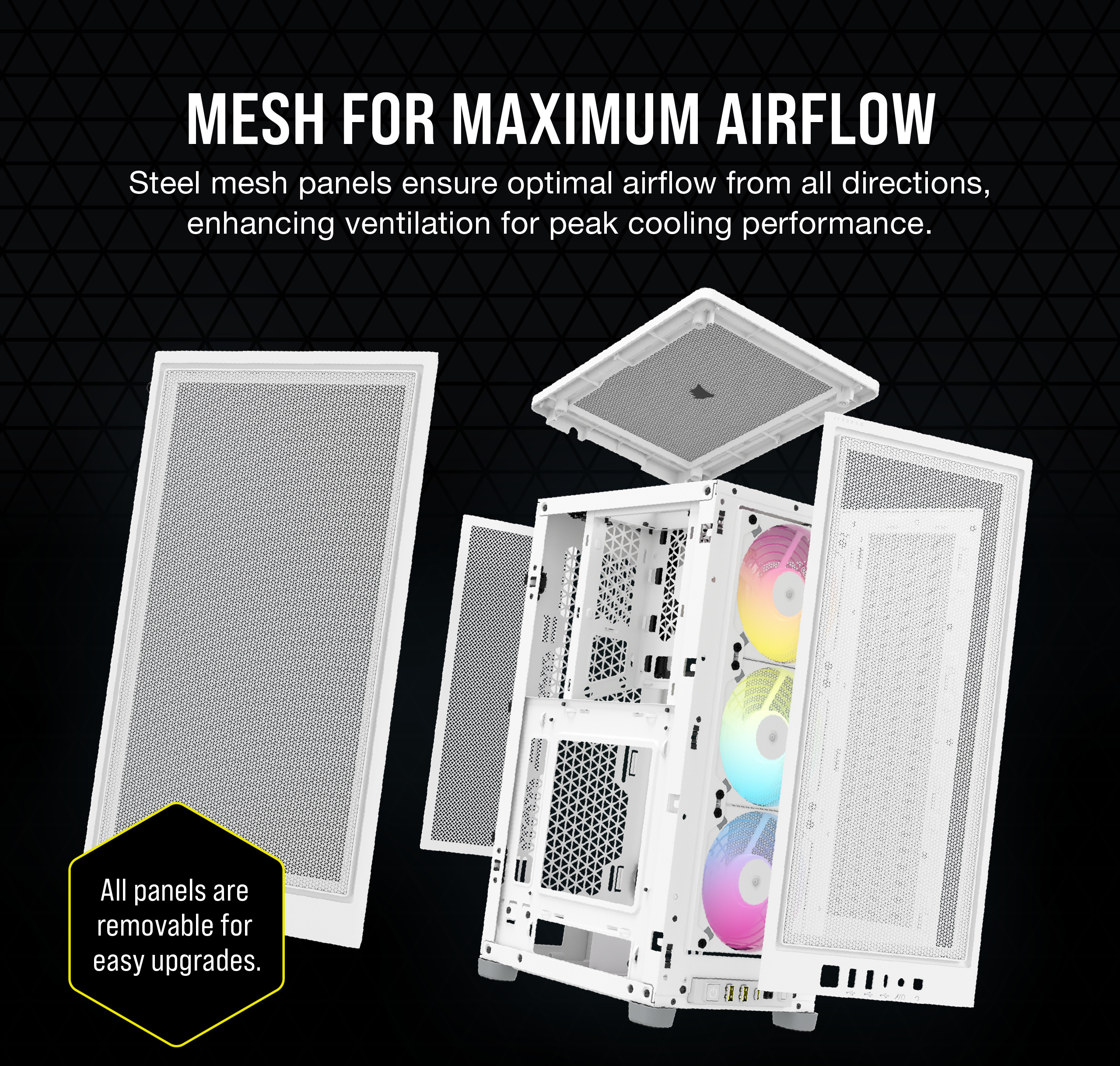 Corsair iCUE 2000D RGB AIRFLOW Mini-ITX-kotelo, valkoinen