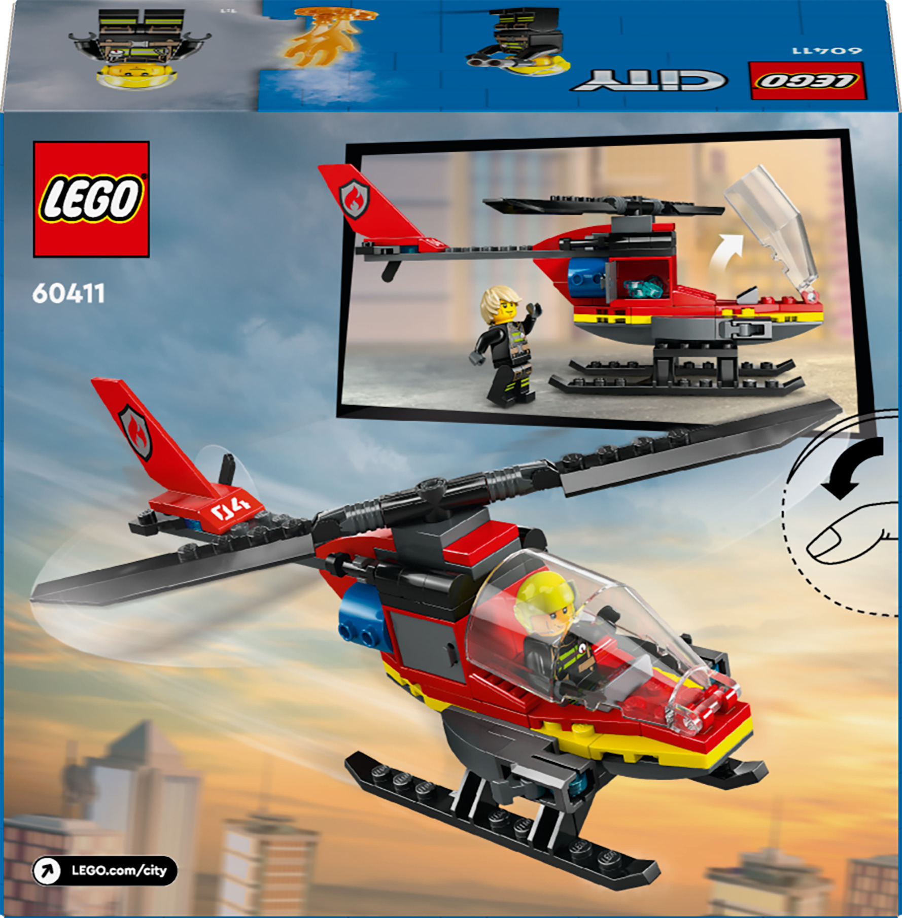 LEGO City Fire 60411  - Palokunnan pelastushelikopteri