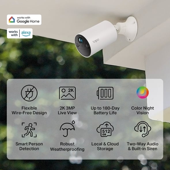 TP-LINK Tapo C410 -valvontakamera ulkokäyttöön, 4 kpl