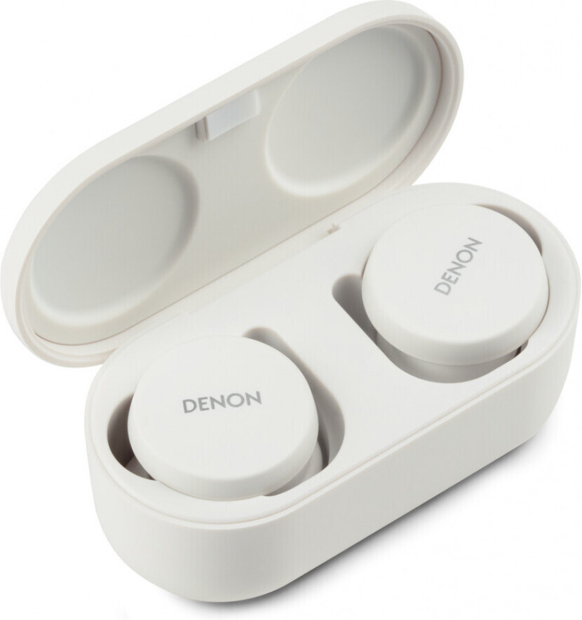 Denon PerL True Wireless nappikuulokkeet aktiivisella melunvaimennuksella, valkoinen