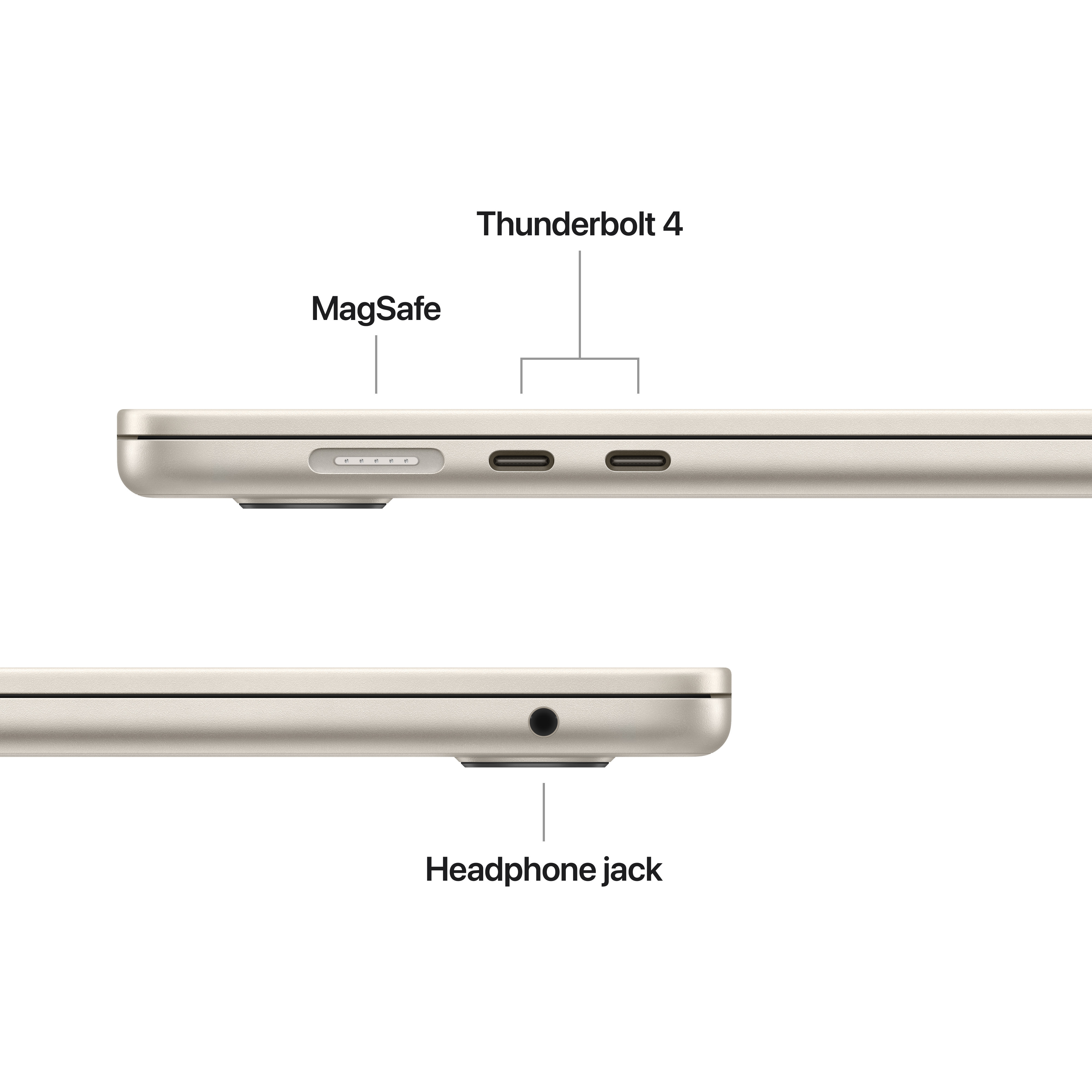 Apple MacBook Air 15" M4 24 Gt, 512 Gt 2025 -kannettava, tähtivalkea (MC6K4)