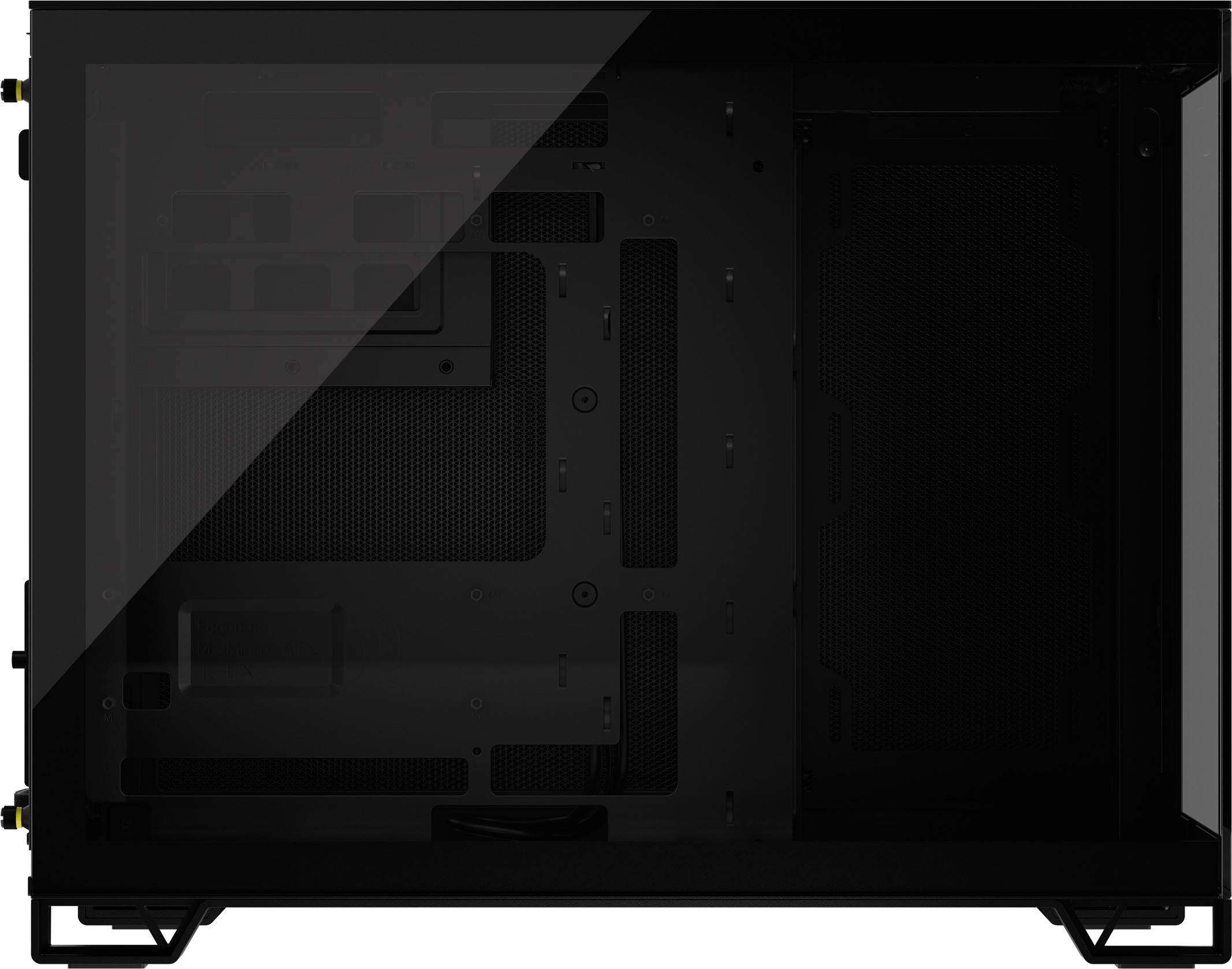 Corsair 2500X Micro-ATX-kotelo panoraamaikkunalla, musta