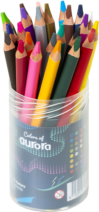 Colors Of Aurora puuvärikynäsetti, 24 eri väriä