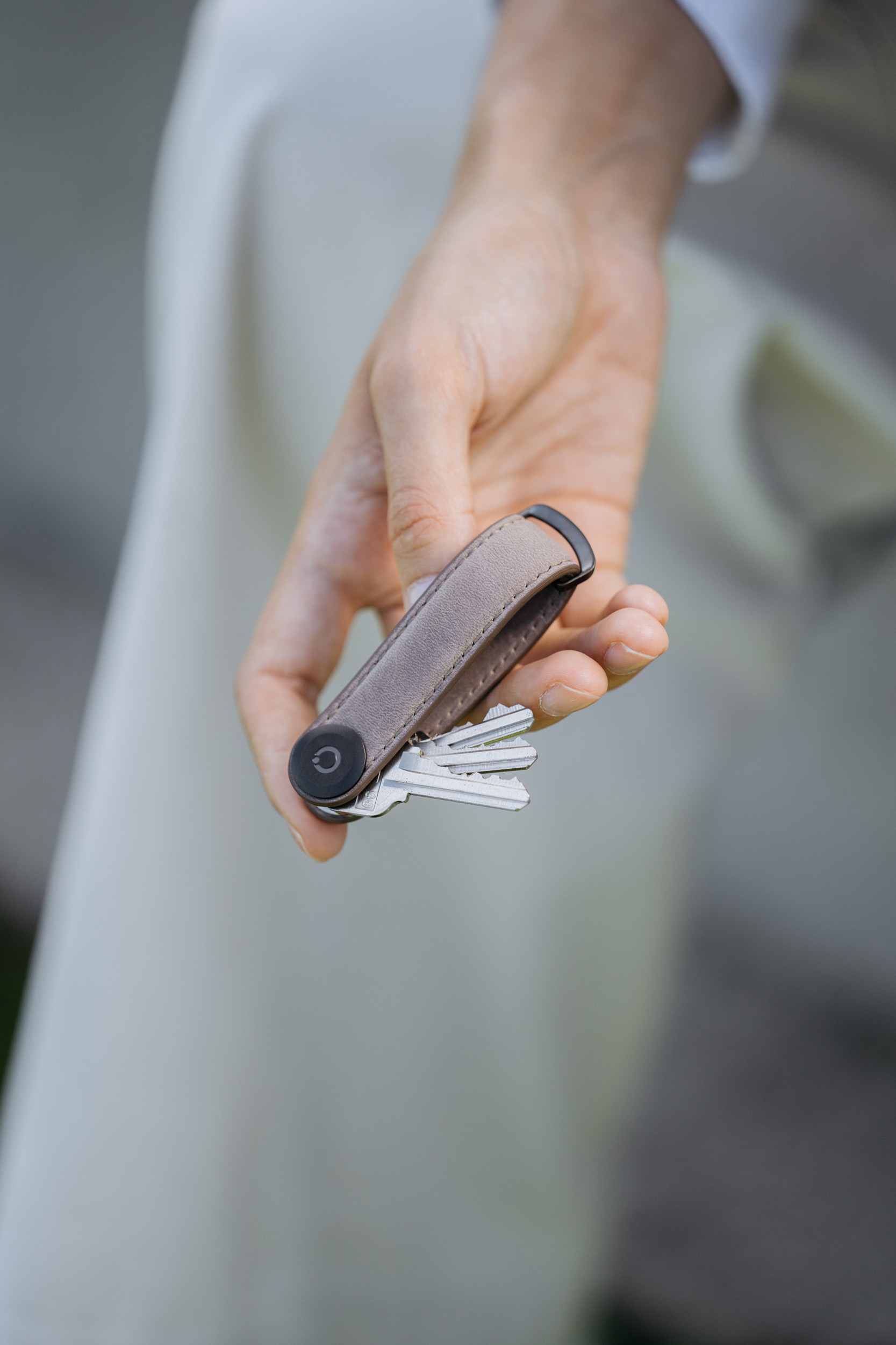Orbitkey Crazy Horse Sleutelorganizer van leer, stil profiel, voor