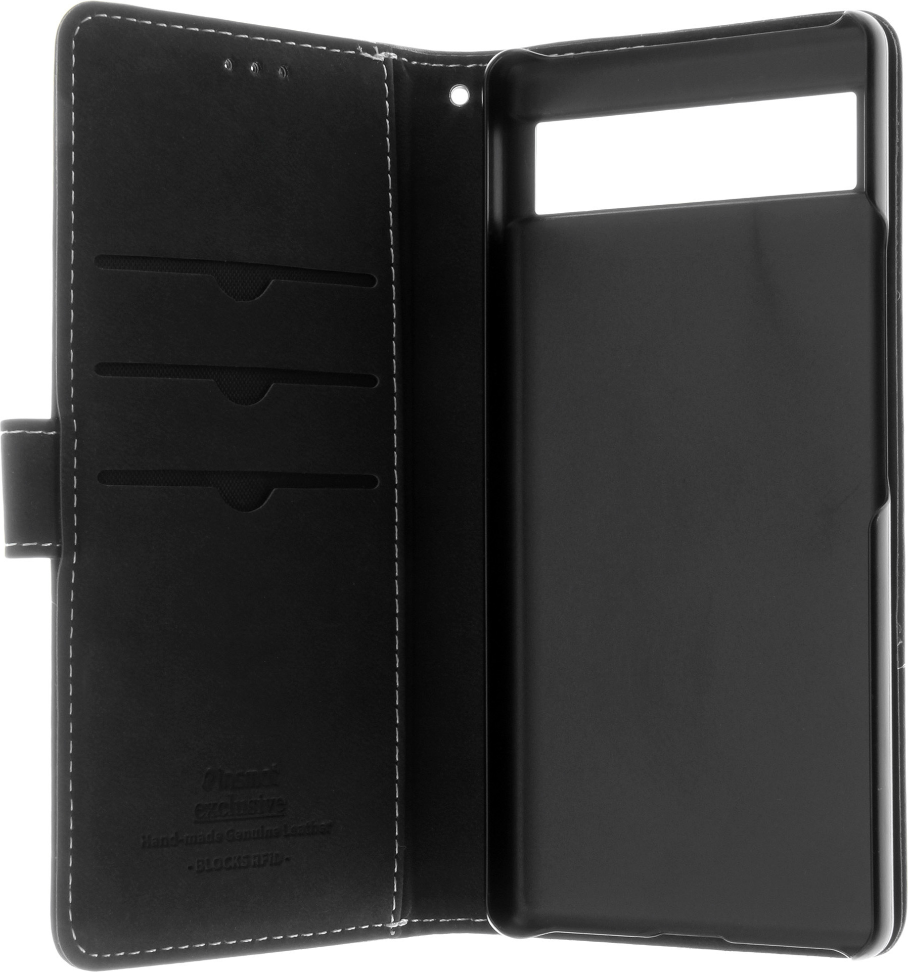 Insmat Exclusive Flip Case -lompakkokotelo, Google Pixel 7a, musta