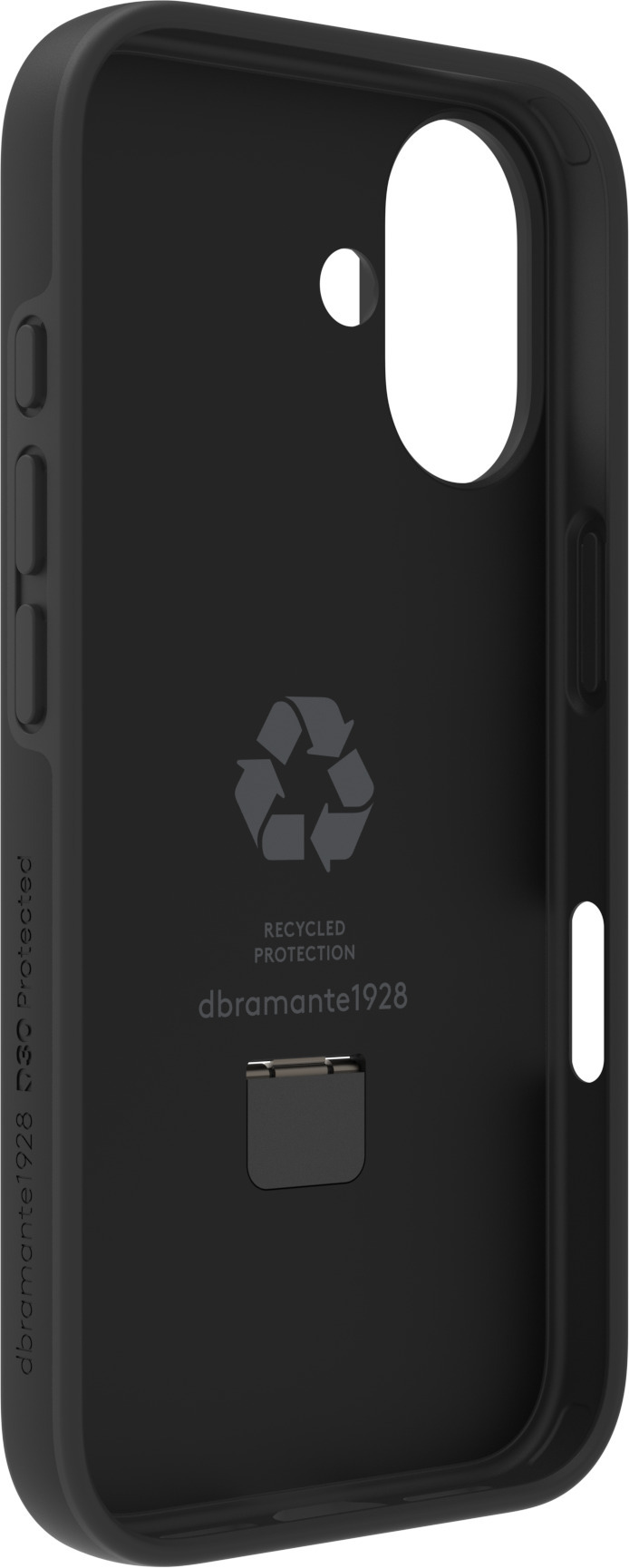 Dbramante1928 Iceland Ultra D3O MagSafe Kickstand -suojakotelo, iPhone 16, musta