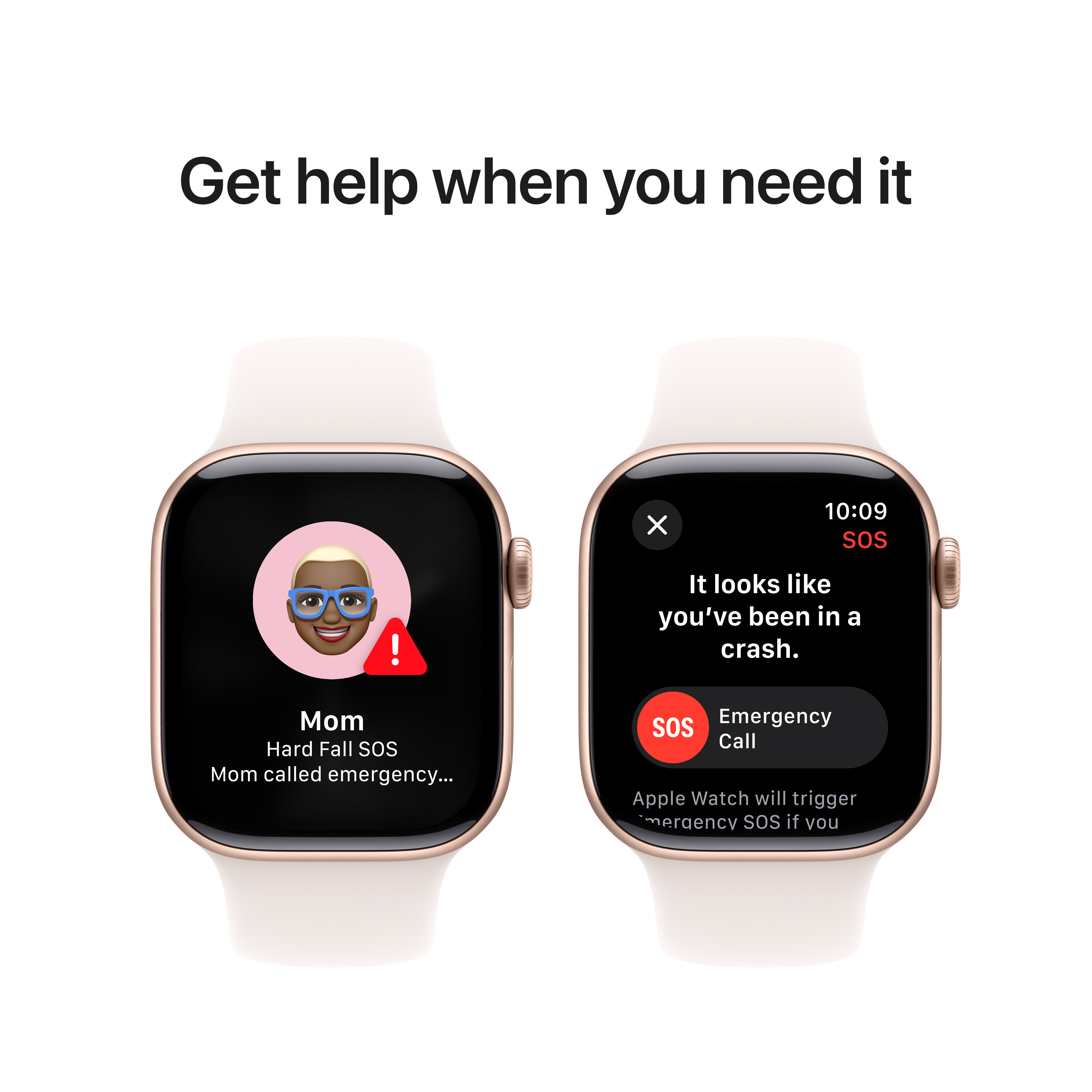 Apple Watch Series 10 (GPS) 42 mm ruusukulta alumiinikuori ja punanhäivä urheiluranneke, S/M (MWWH3)