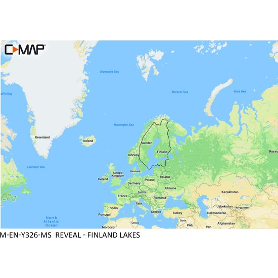 C-Map Reveal Y326 - Suomen sisävedet ja merialueet -kartta, SD/microSD-kortti, 8 Gt