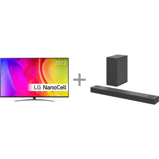 LG 55NANO82 55" 4K NanoCell TV + LG S75Q 3.1.2 Dolby Atmos Soundbar -tuotepaketti