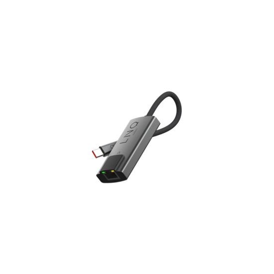 LINQ 2.5Gbe USB-C Ethernet Adapter -adapteri, tähtiharmaa