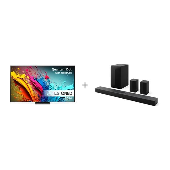 LG 65'' QNED 86 – 4K TV (2024) + LG S70TR 5.1.1 Soundbar Dolby Atmos -tuotepaketti