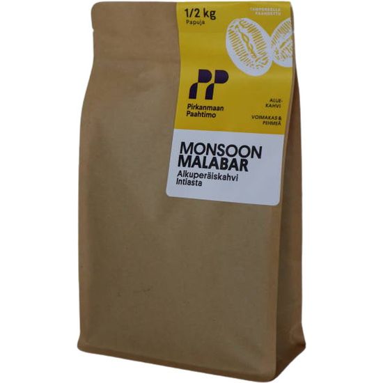 Pirkanmaan paahtimo India Monsoon Malabar -kahvipavut, 500 g