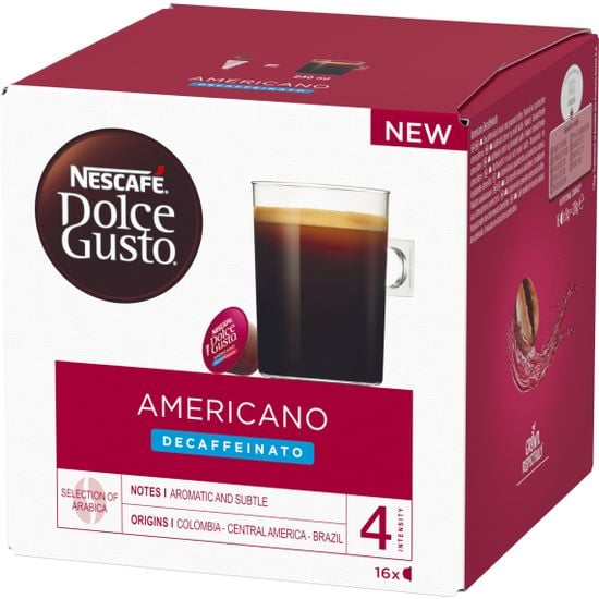 Nescafé Dolce Gusto Americano Kofeiiniton 16 kaps, 3-PACK